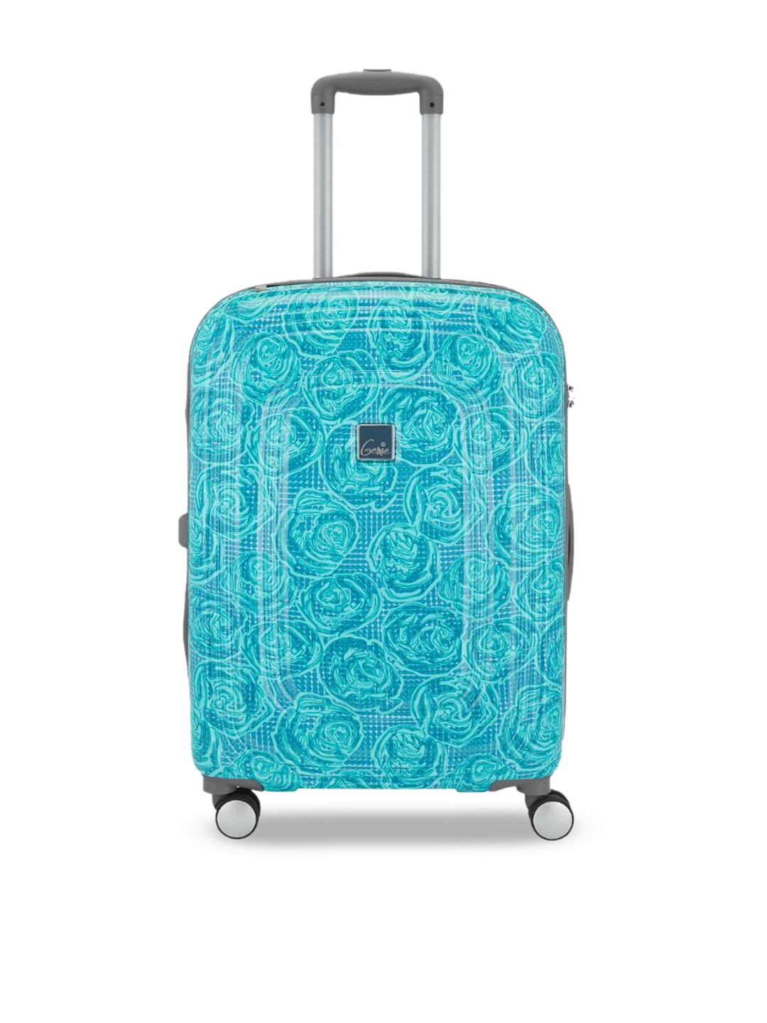 

Genie Rose Printed Hard-Sided Large Trolley Bag, Blue