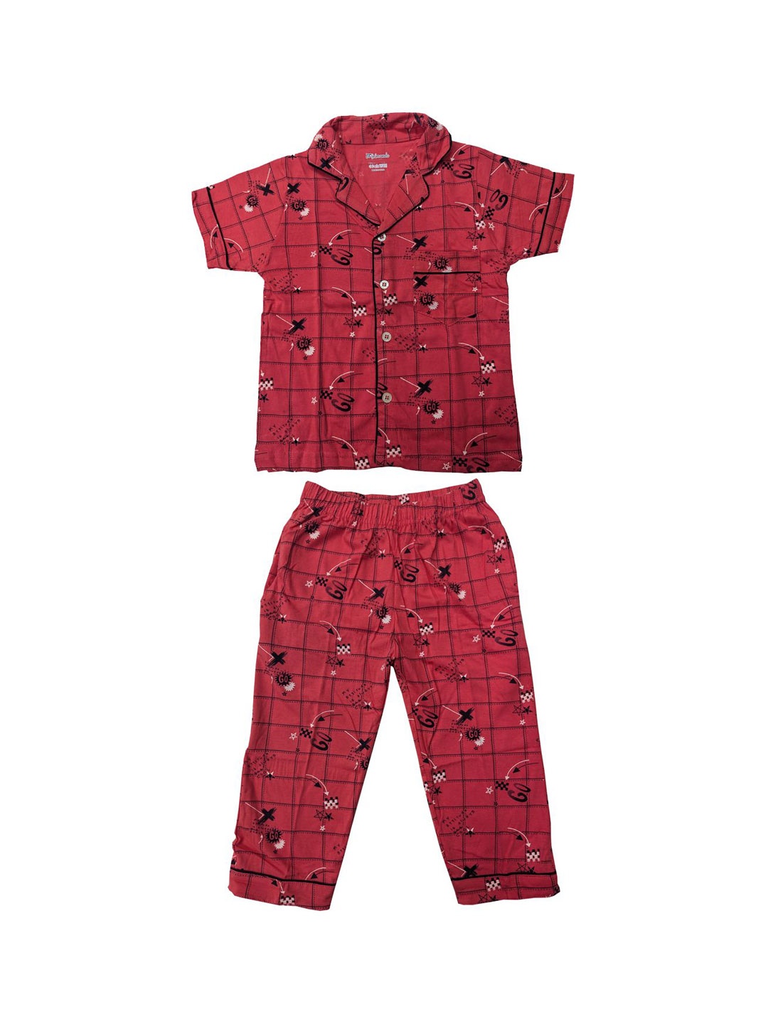 

Zoom Minimondo Kids Printed Night suit, Pink