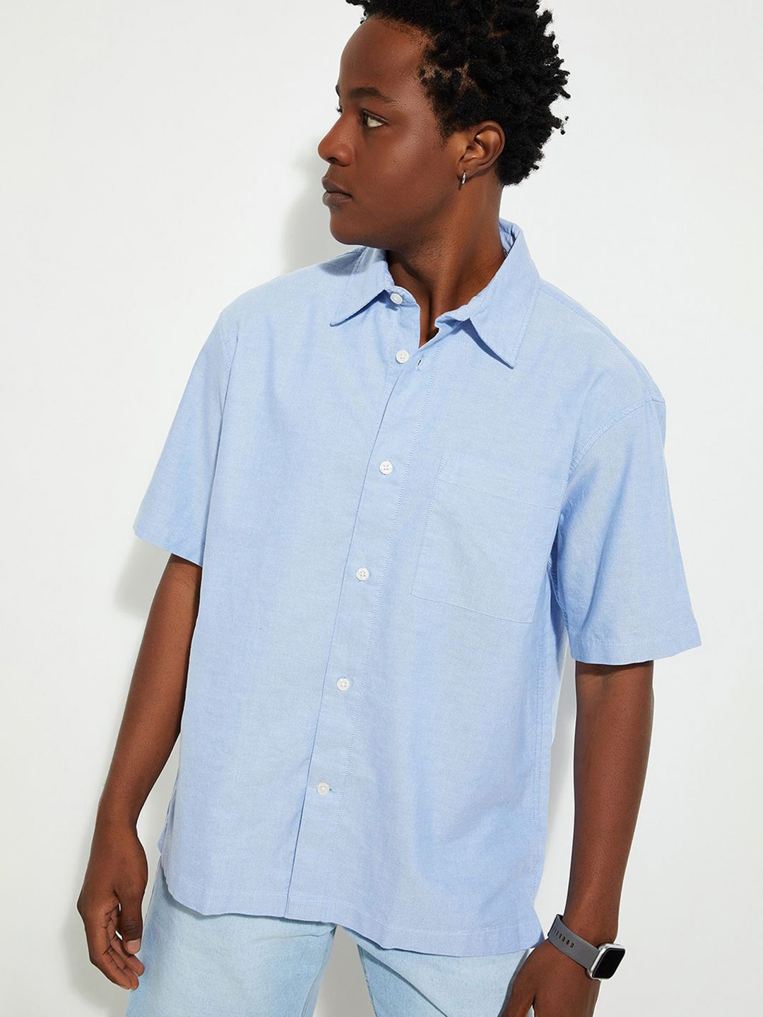 

Max Urb_N Men Boxt Fit Solid Casual Shirt, Blue