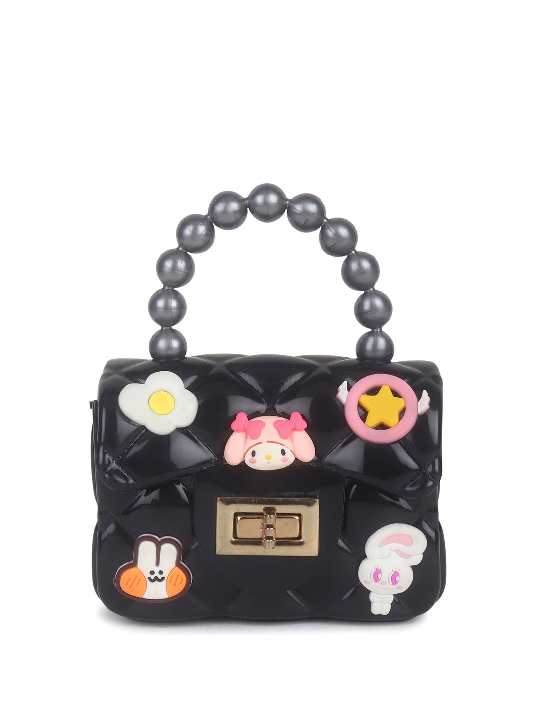 

Filauri Women Textured Structured Leather Handheld Bag, Black