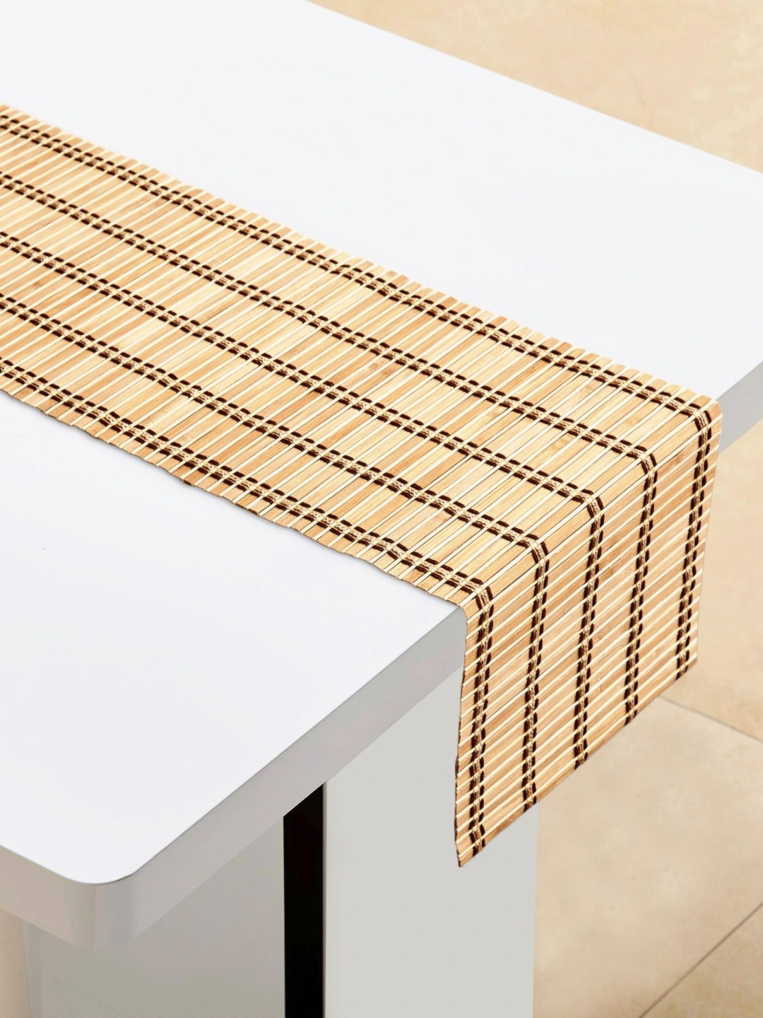 

Home Centre Corsica Habitat Candere Brown & Beige Striped Bamboo Table Runner
