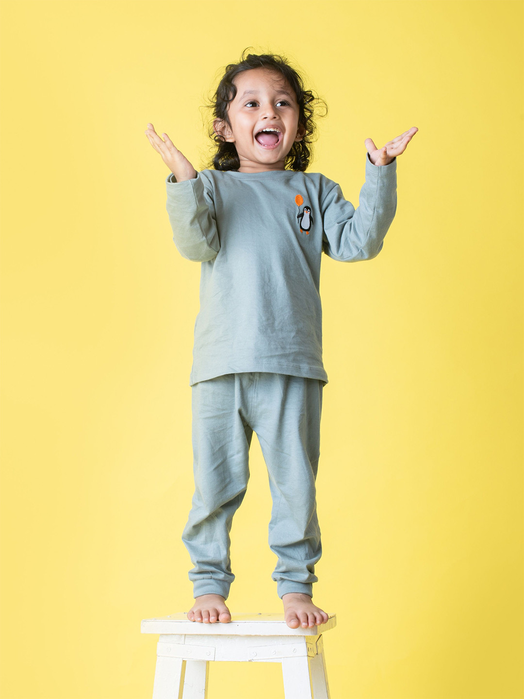 

Orange Sugar Kids Pure Cotton T-shirt with Joggers, Grey