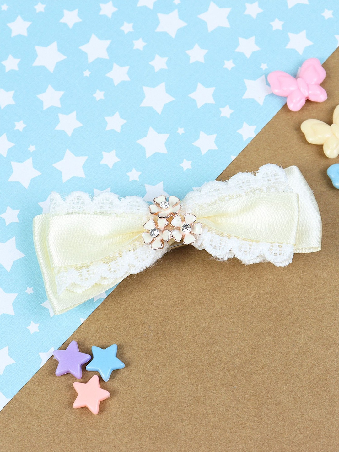 

Asthetika Kids Girls Embellished Alligator Hair Clip, White