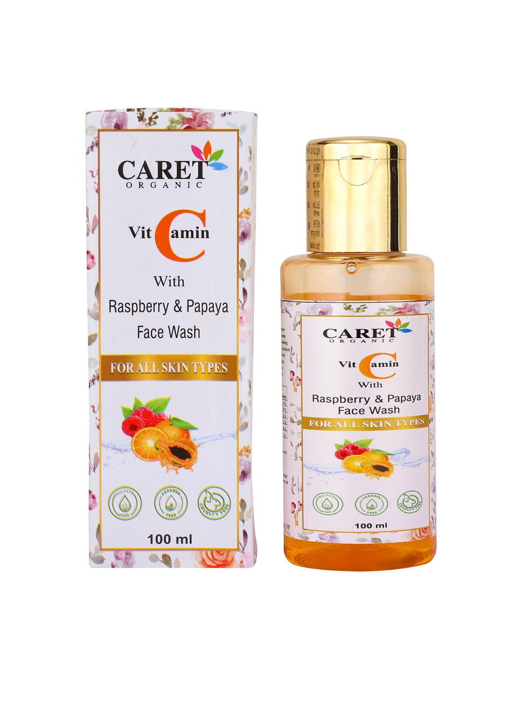 

CARET ORGANIC Vitamin C With Raspberry & Papaya Face Wash - 100 ml, White