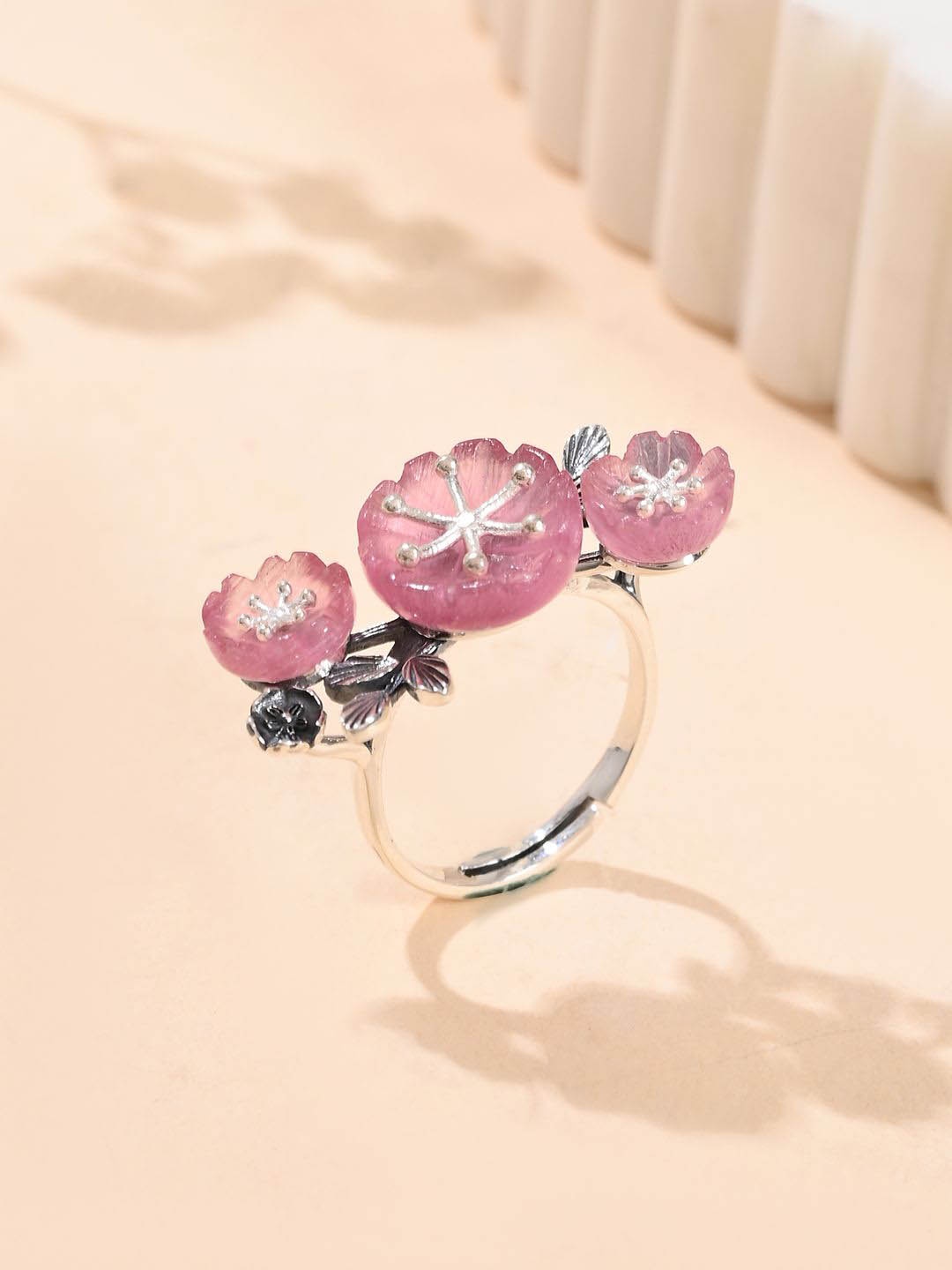

Studio Voylla 925 Sterling Silver Rhodium-Plated Adjustable Finger Ring