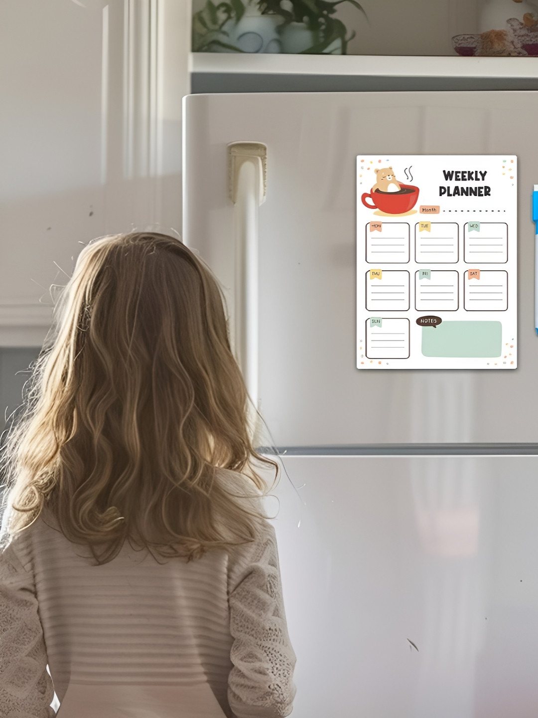 

CVANU White & Green Printed Fridge Magnetic Sticker