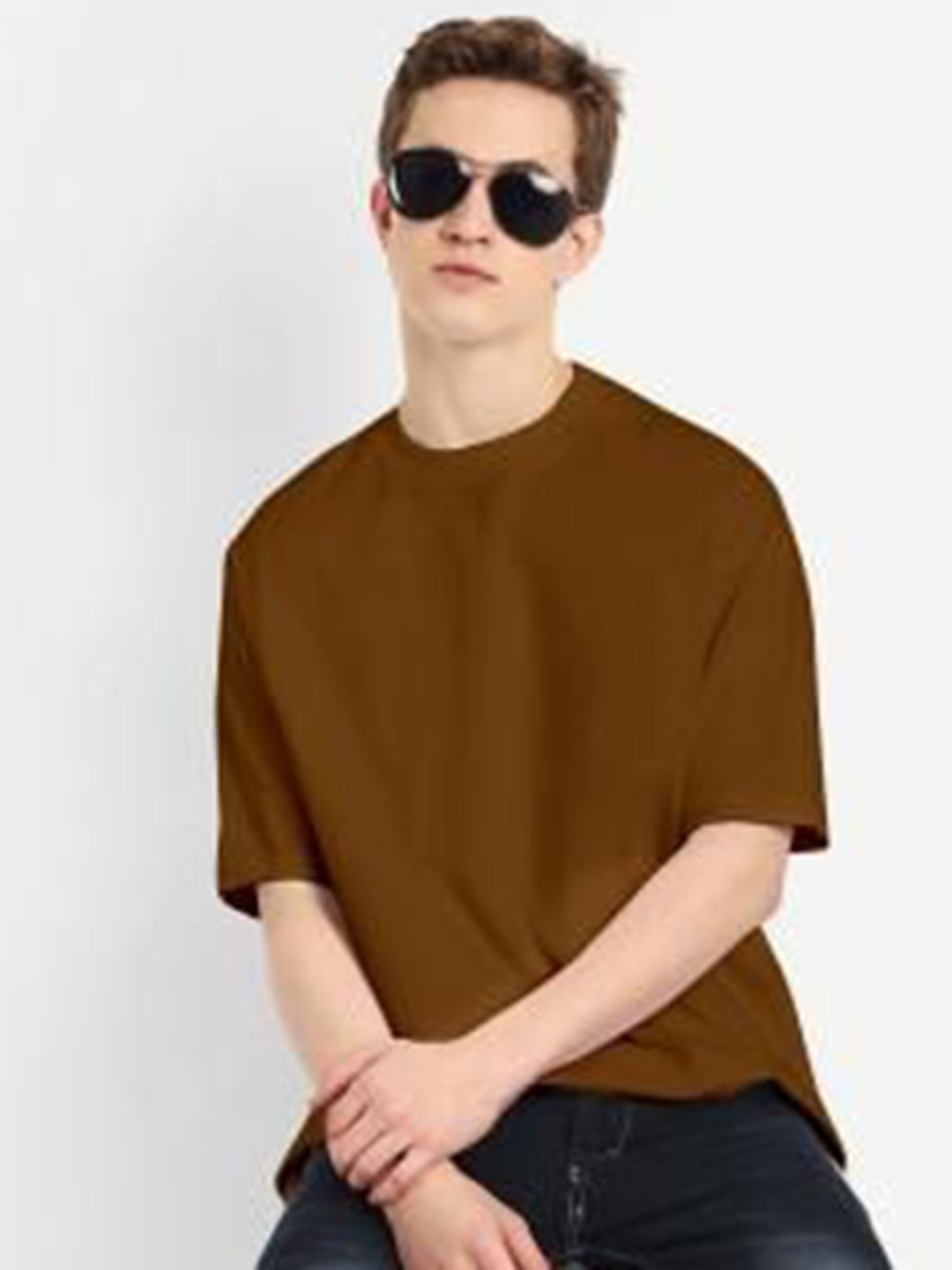 

BLURR Unisex Pure Cotton Pockets T-shirt, Coffee brown