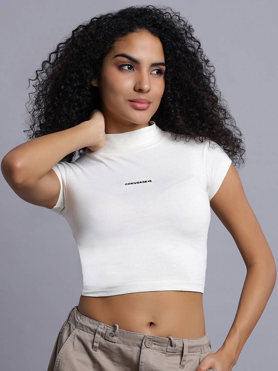 

Converse Women Wordmark Short Sleeve Top, White