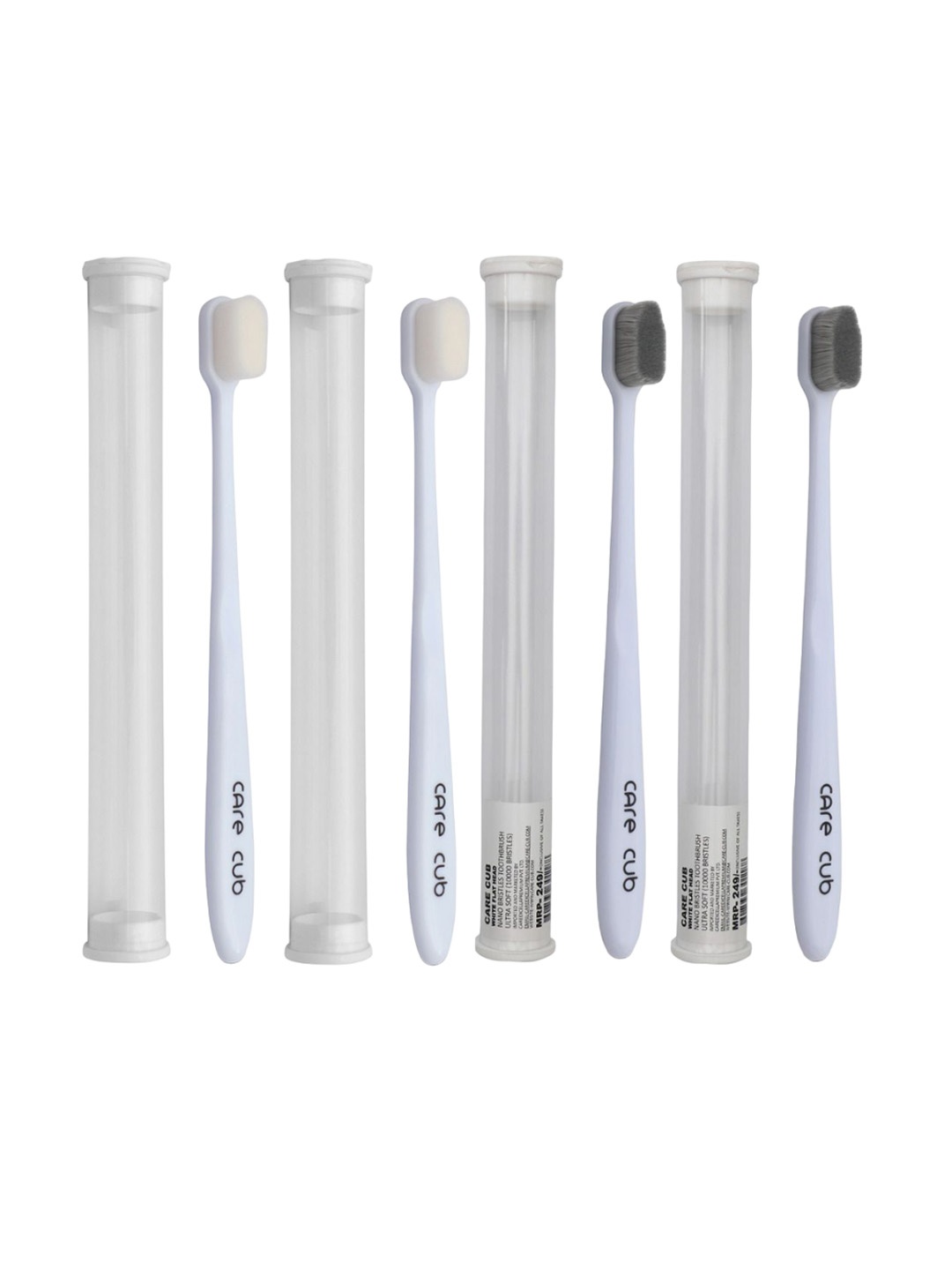 

CARE CUB Set of 4 ZigZag BPA-Free Ultra Soft Nano Bristles Toothbrush, White