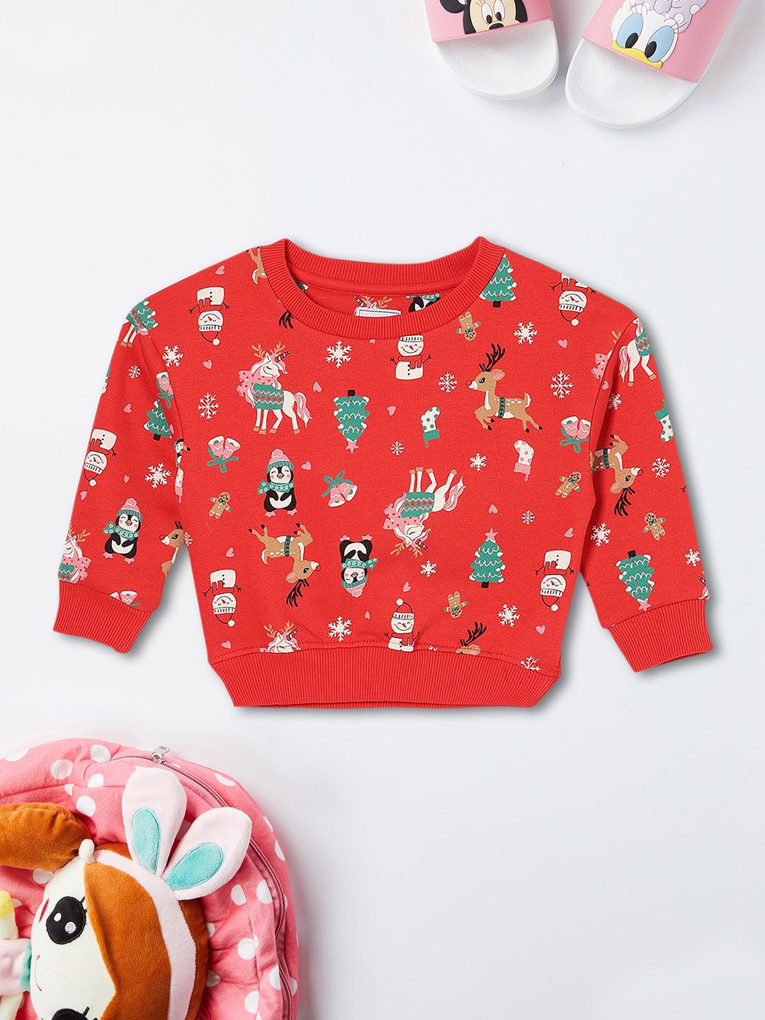 

max Girls Conversational Printed Sweatshirt, Red