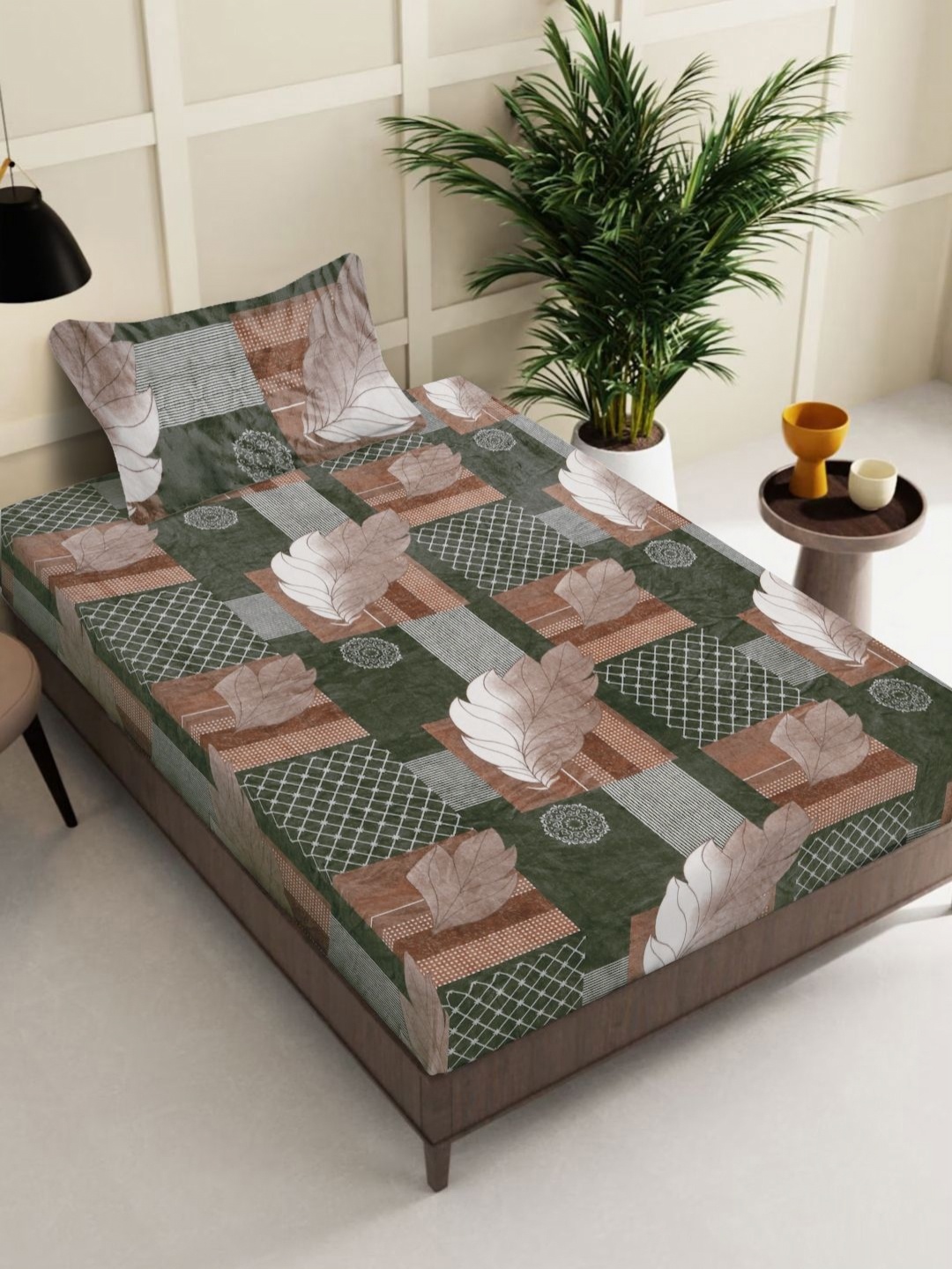 

KLOTTHE Brown & White Printed Woolen Single Bed Sheet With Pillow Cover - 2.25 m x 1.5 m