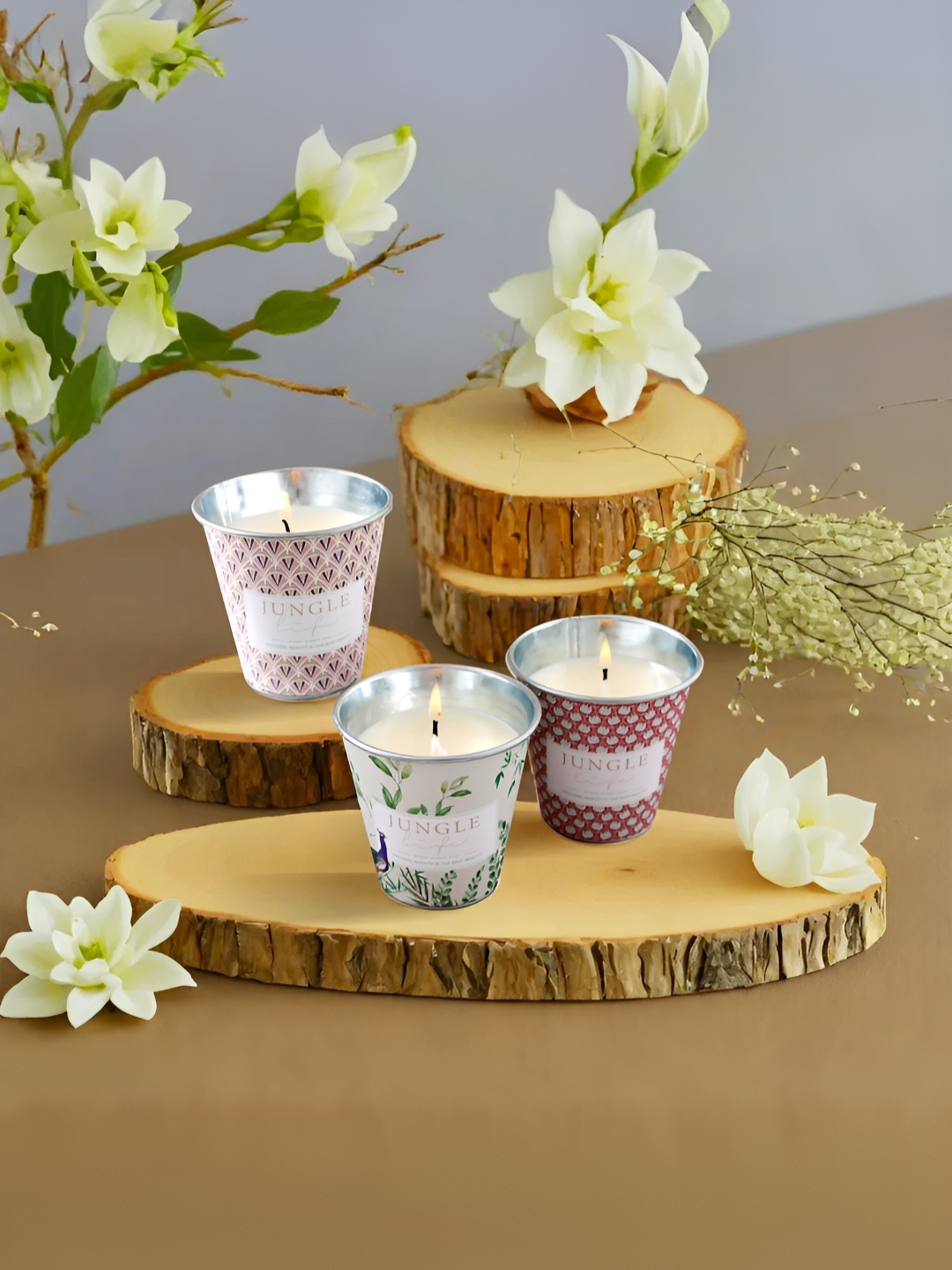 

UMAI White 3 Pieces Reusable Tin Jar Aesthetic Candle