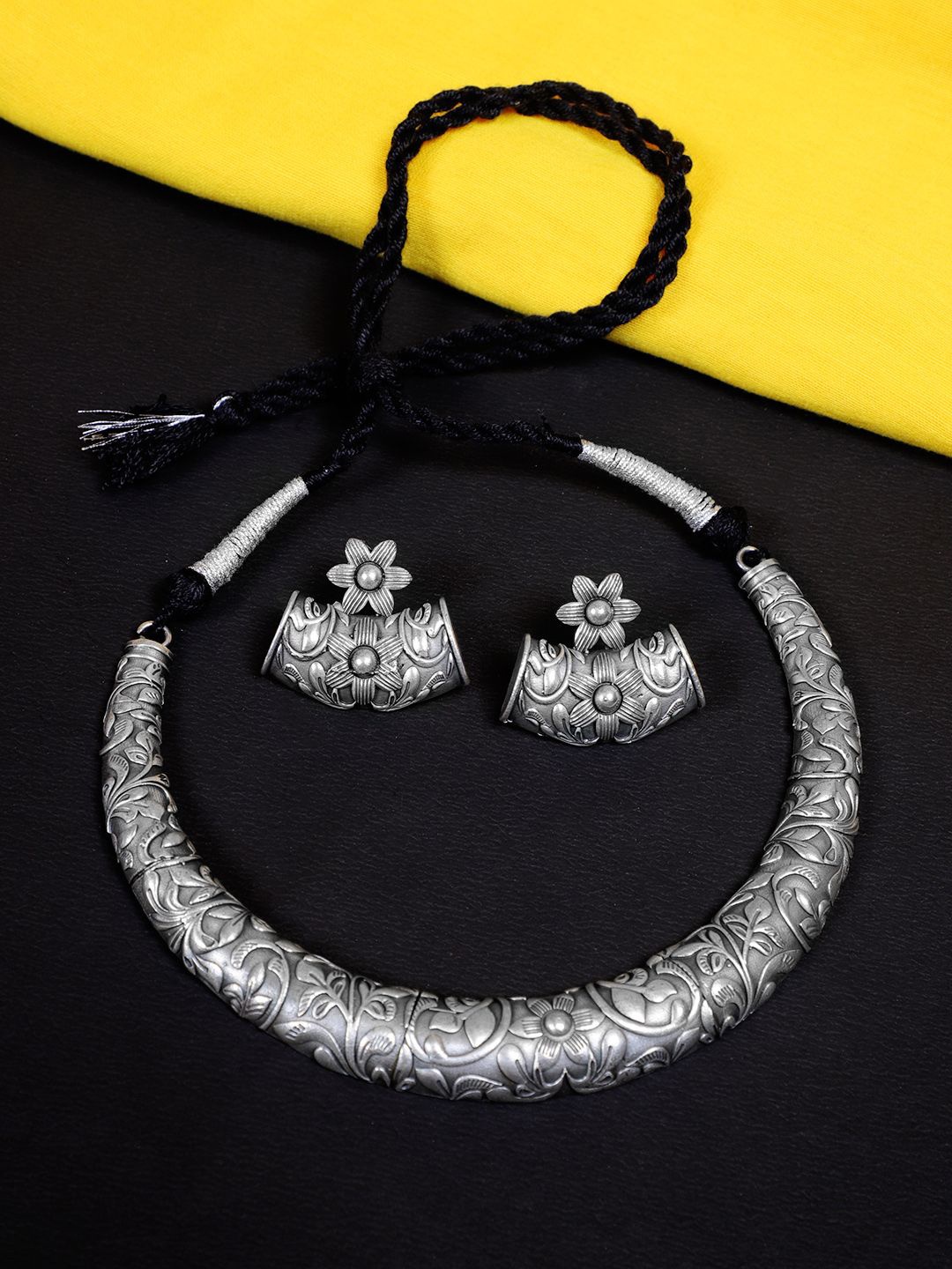 

FIROZA Oxidised Jewellery Set, Silver