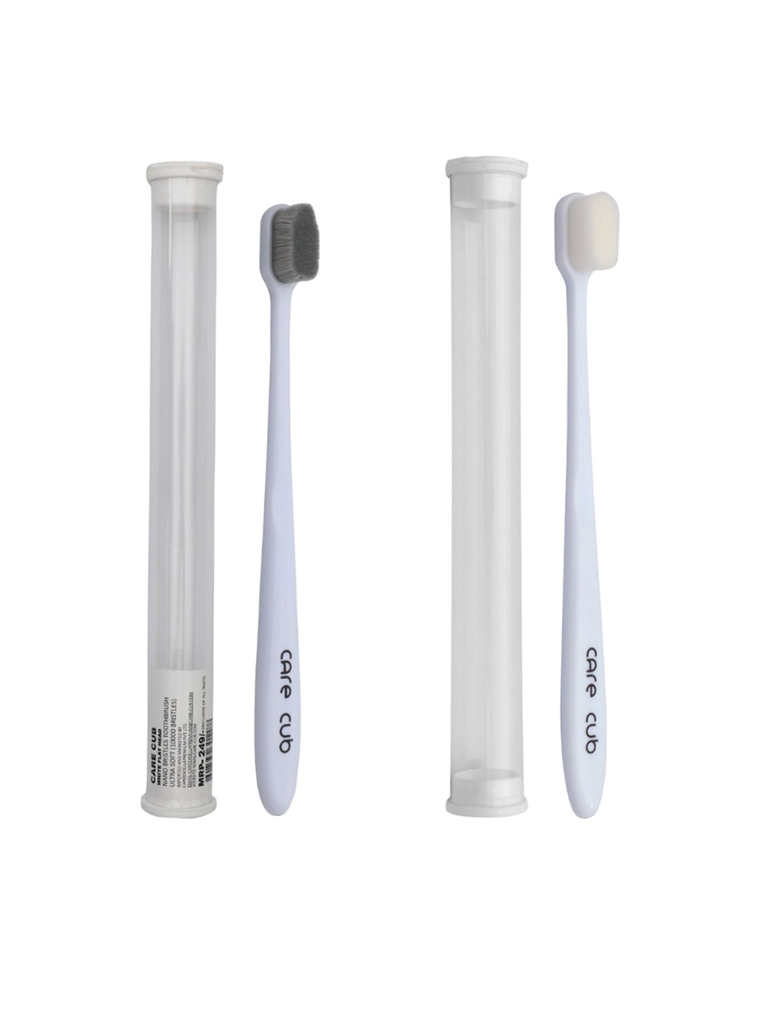 

CARE CUB Set Of 2 Flat Ultra Soft Nano Bristles Toothbrush - White