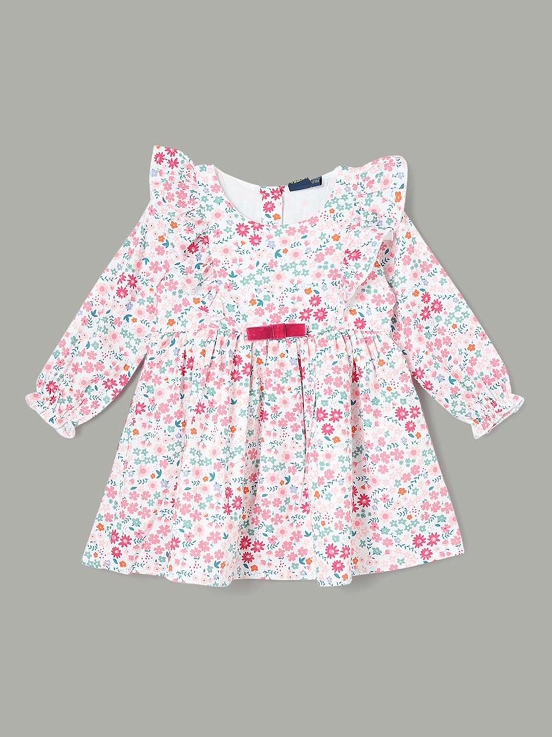 

Juniors by Lifestyle Girls Floral Printed A-Line Dress, White
