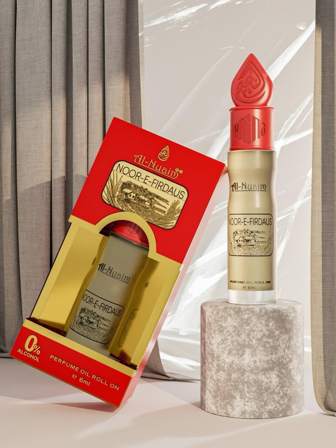 

Al-Nuaim E-Series Noor E Firdaus Attar Roll-On - 6 ml, Red