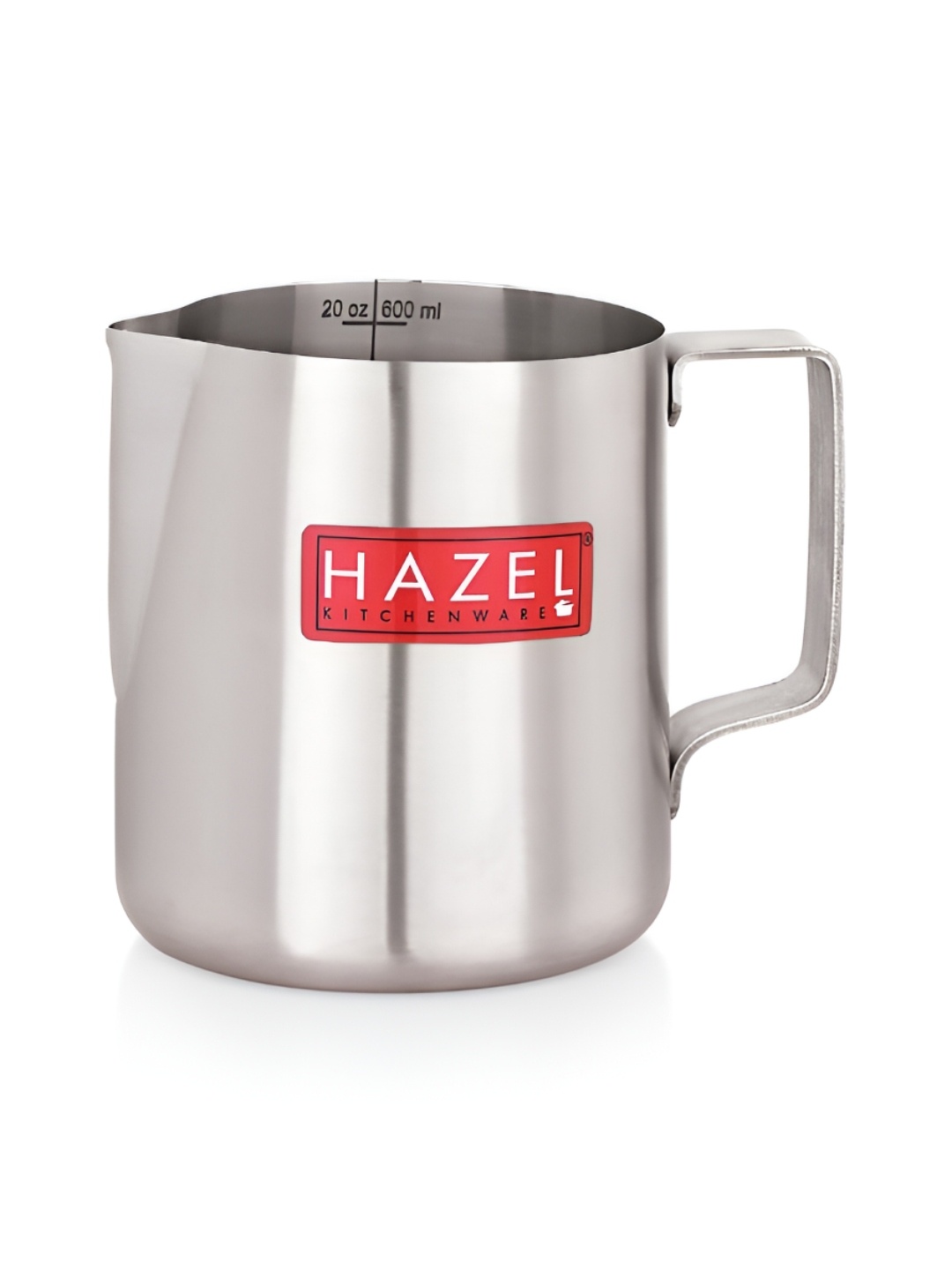 

HAZEL Stainless Steel Tea Coffee Milk Frothing Pitcher Serving Pot With Handle 600 ml, Silver