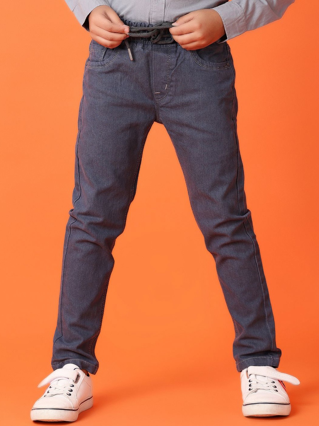 

V-Mart Boys Cotton Light Fade Stretchable Jeans, Grey