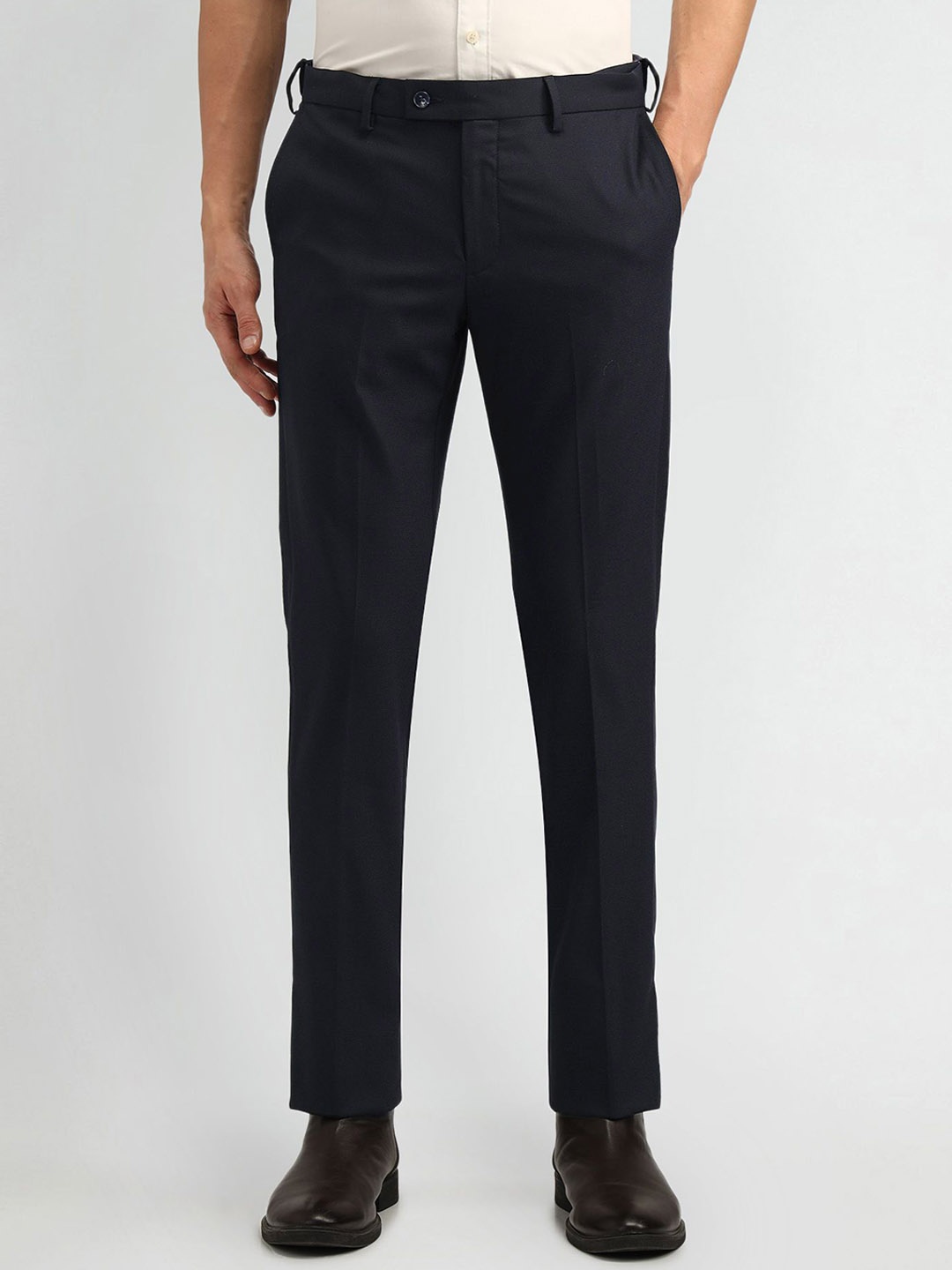 

Arrow Men Urban Slim Fit Formal Trousers, Navy blue