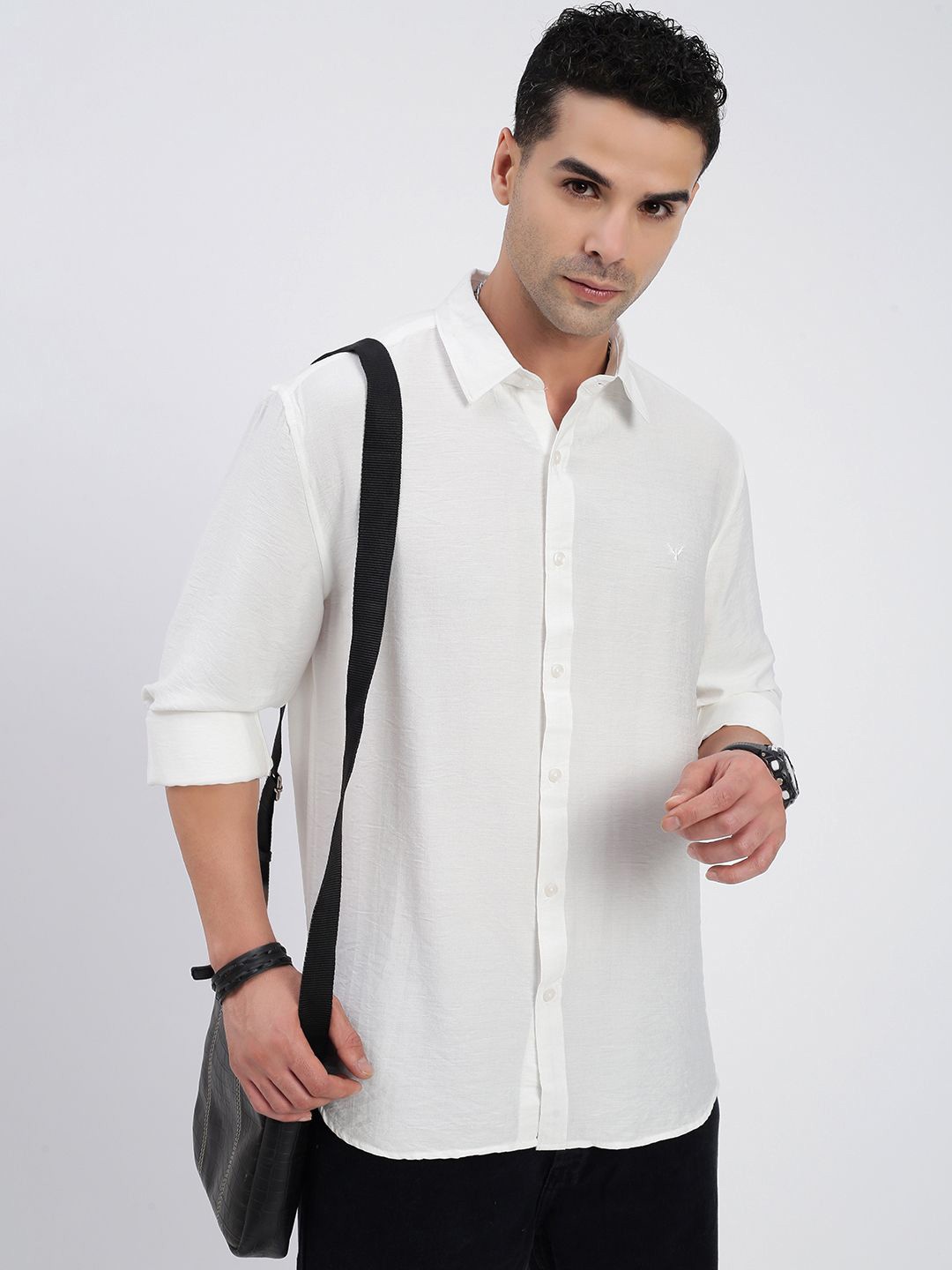 

SHOWOFF Men Standard Spread Collar Solid Cotton Casual Shirt, White
