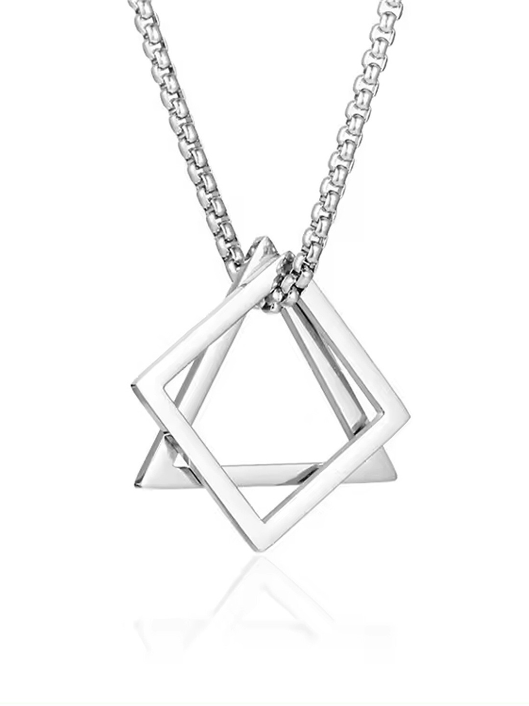 

Heer Collection Silver-Plated Square Pendants with Chains