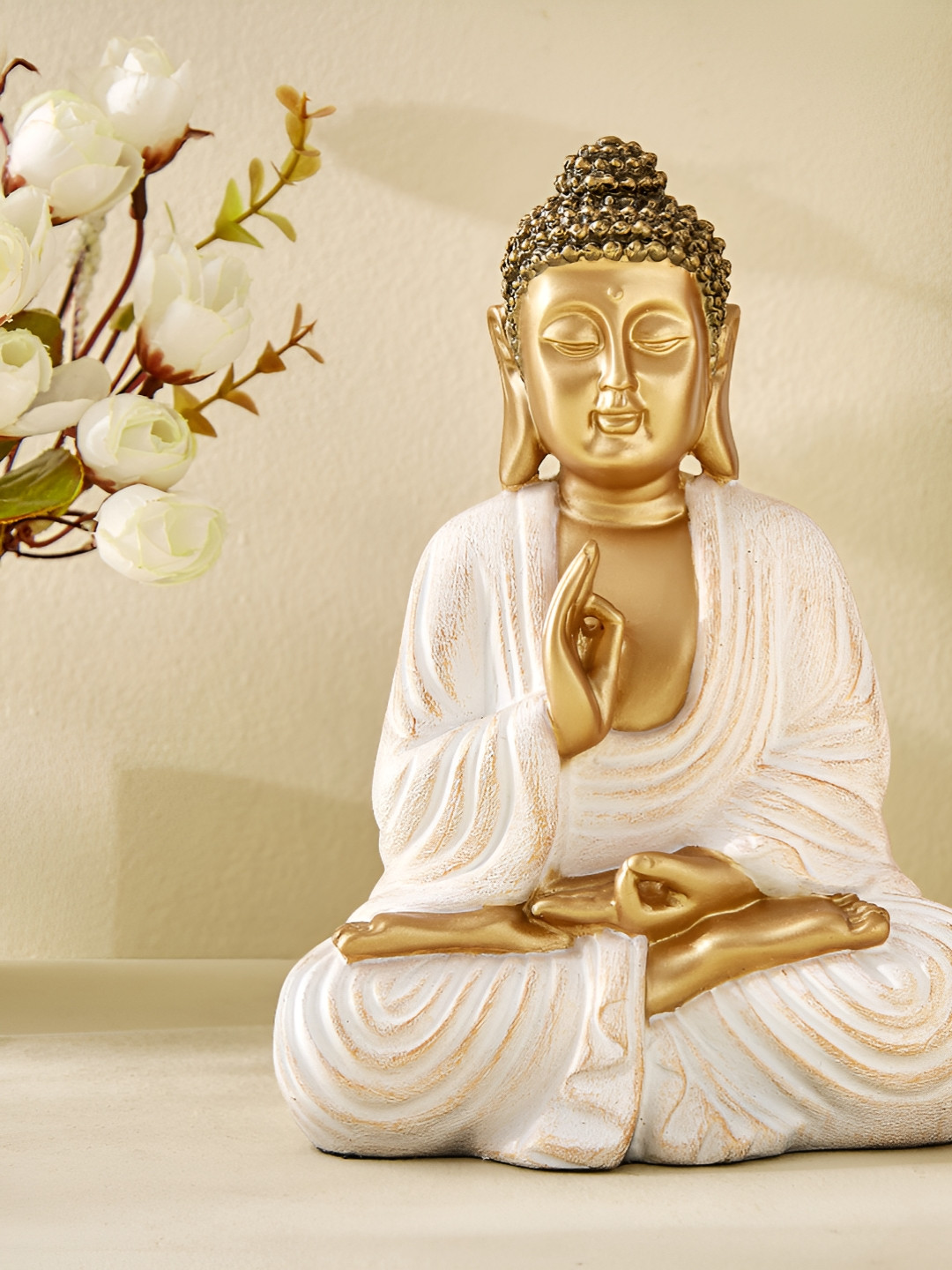 

Home Centre Enlighten White & Gold-Toned Lord Buddha Showpiece