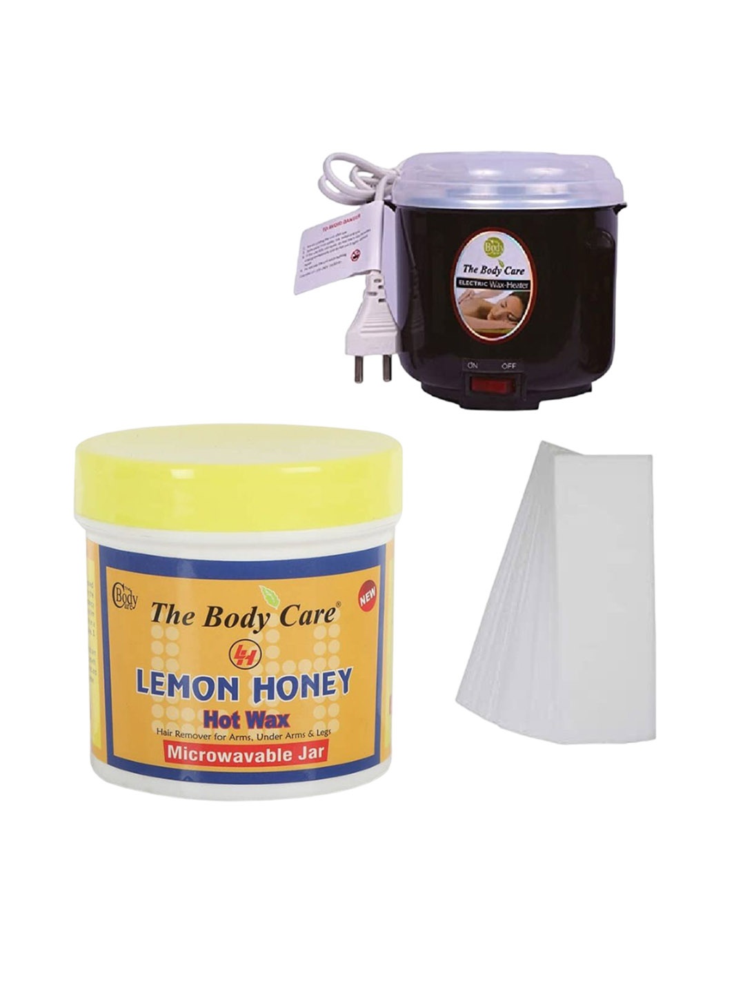 

The Body Care Lemon Honey Hot Wax With Strips & Heater - 200 g, White