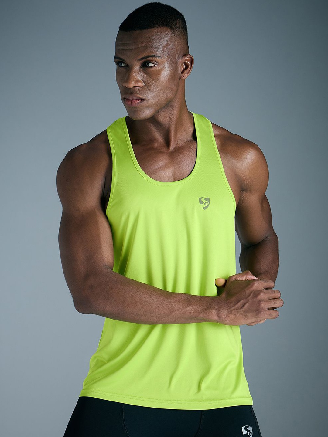 

SG Men Scoop Neck Innerwear Gym Vests, Green