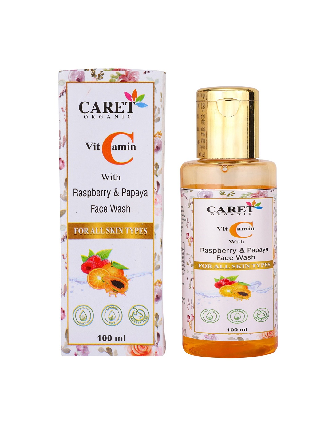 

CARET ORGANIC Vitamin C With Raspberry & Papaya Face Wash - 100 ml, White