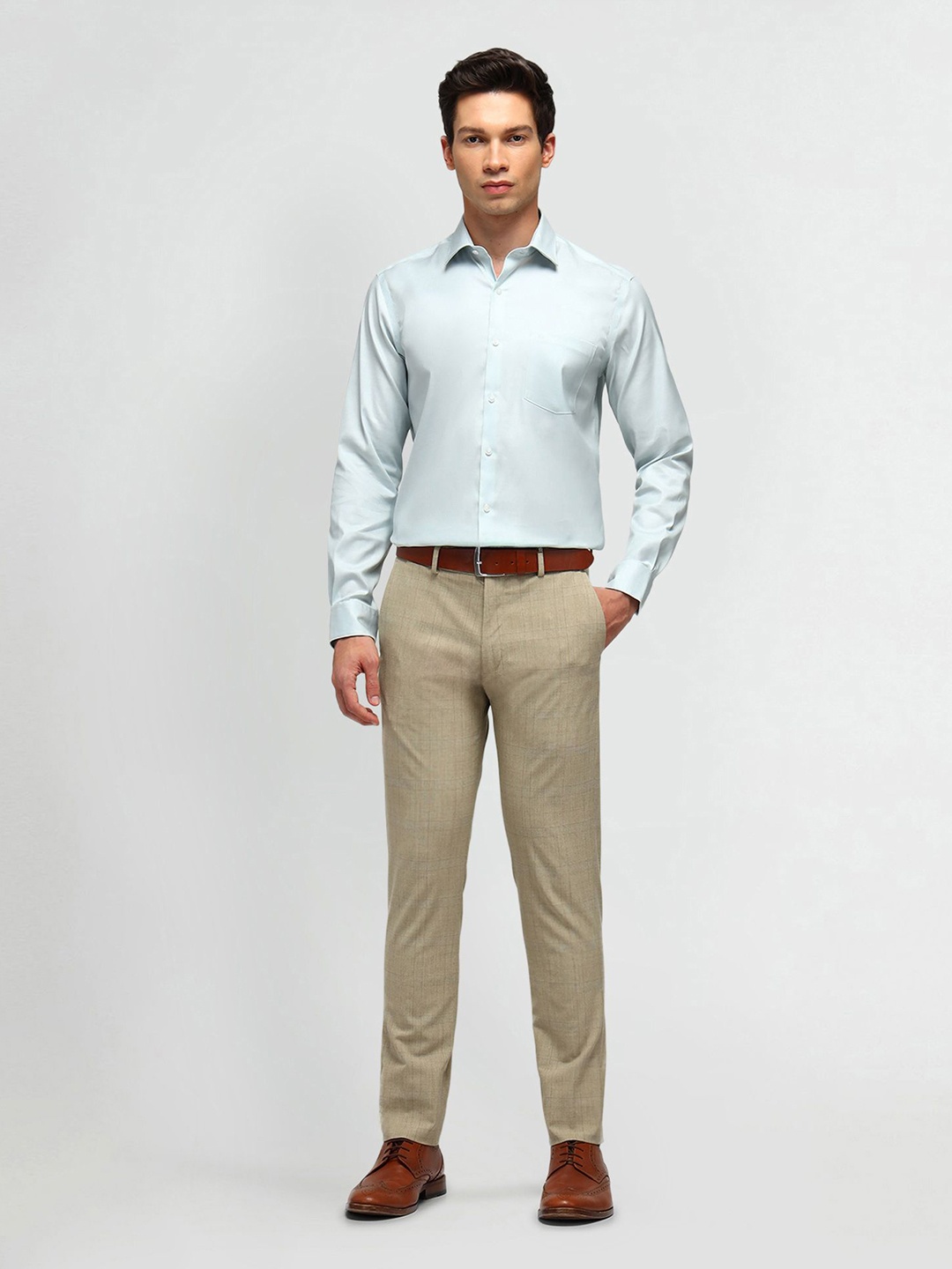 

Arrow Men Manhattan Spread Collar Solid Cotton Slim Fit Formal Shirt, Sea green