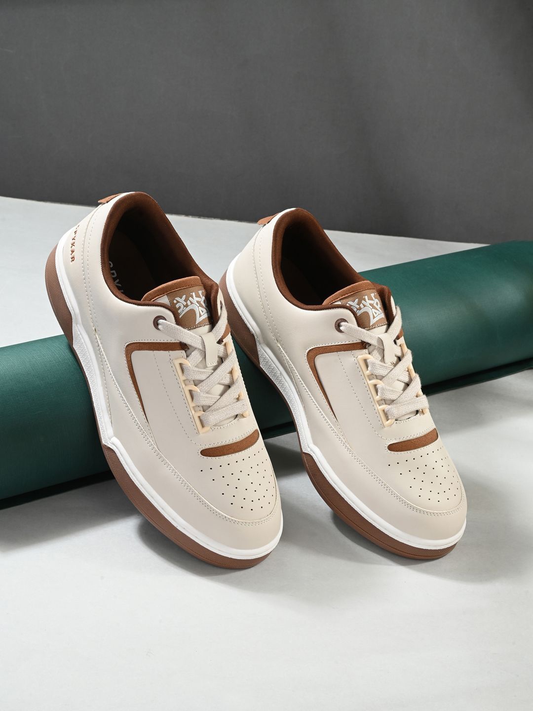 

SPYKAR Men PU Lace-Ups Round Toe Sneakers, Brown