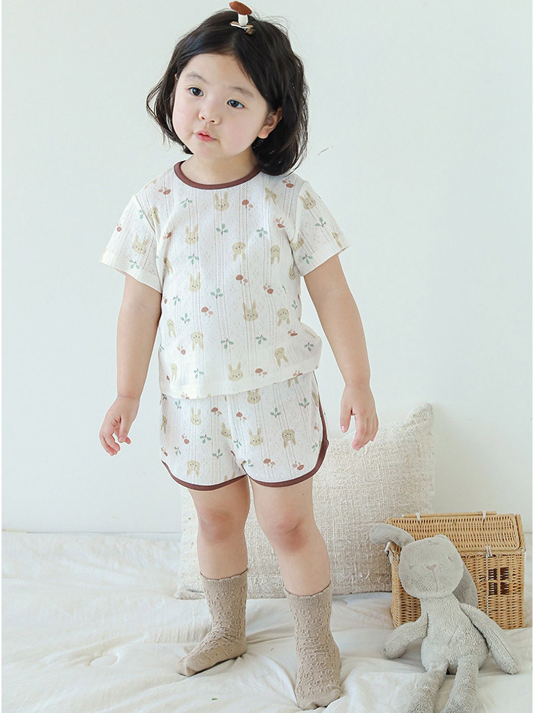 

LULU & SKY Girls Pure Cotton Printed Nightdress, Pink