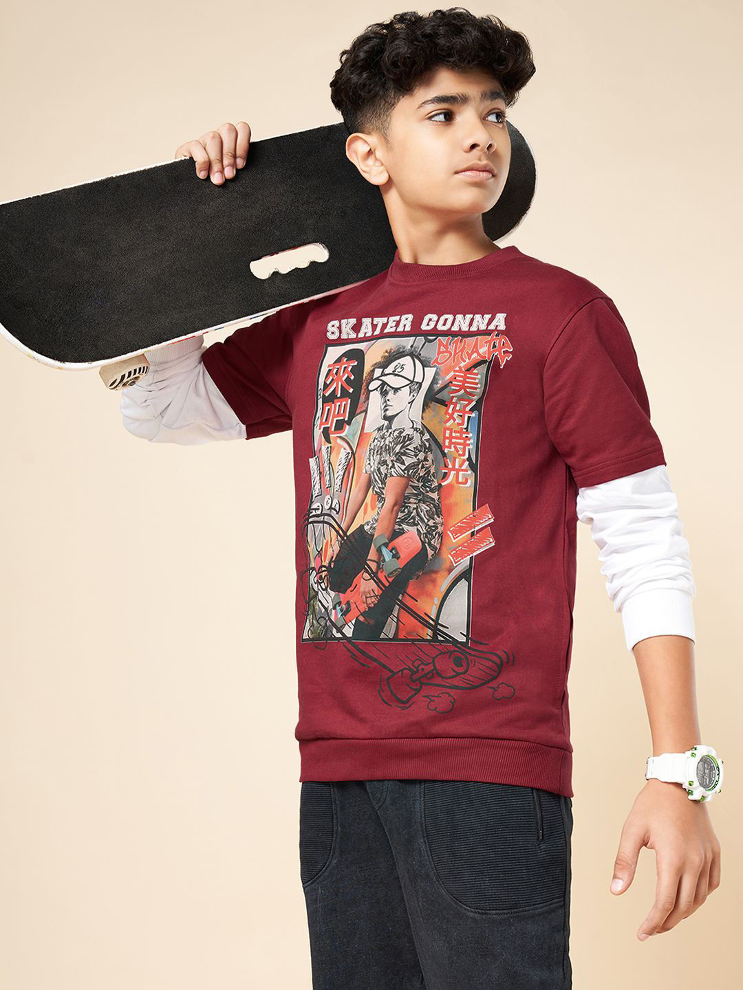 

Coolsters by Pantaloons Boys Graphic Printed Sweatshirt, Red