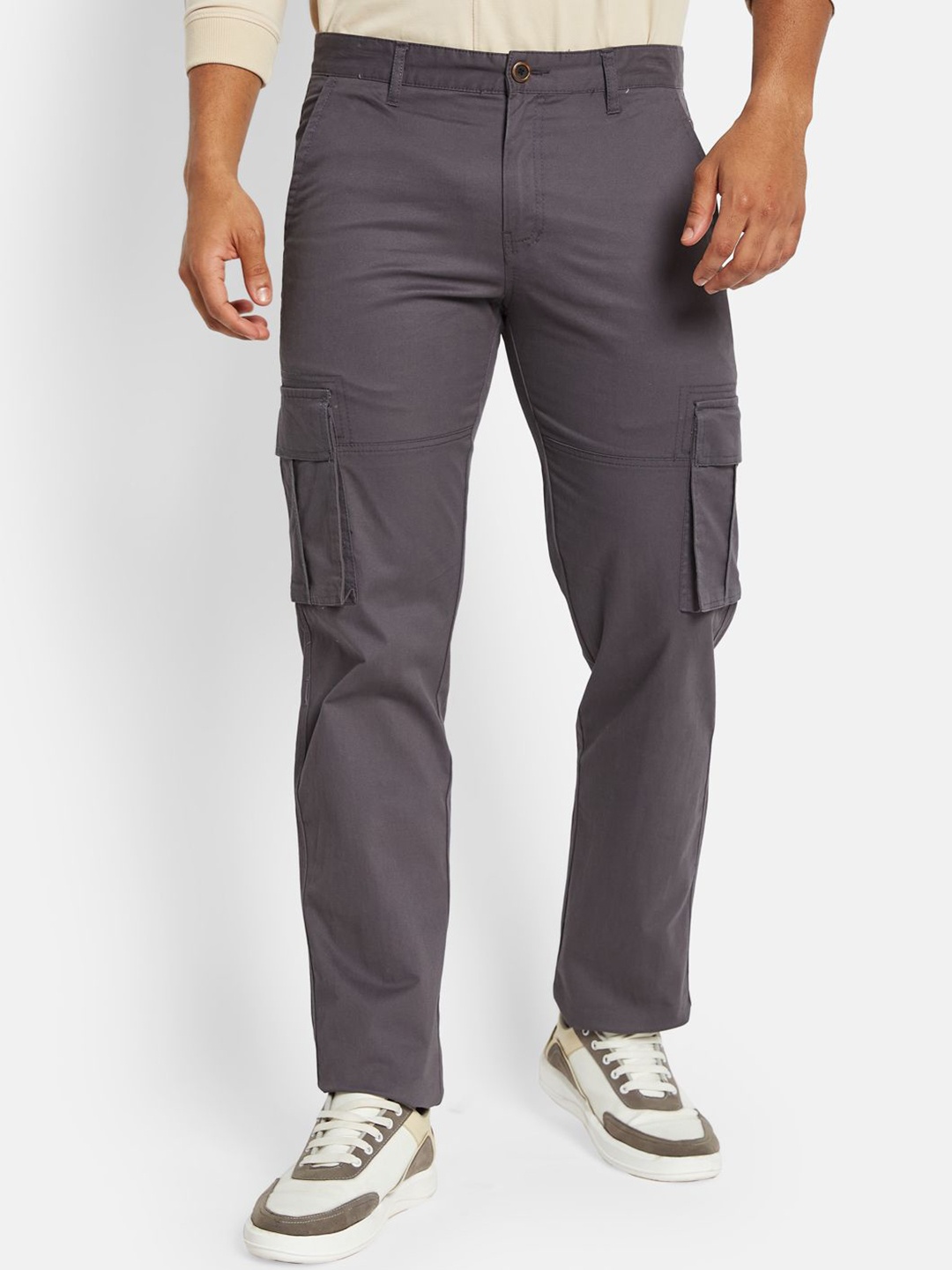 

Octave Men Regular Fit Cargos Trousers, Grey