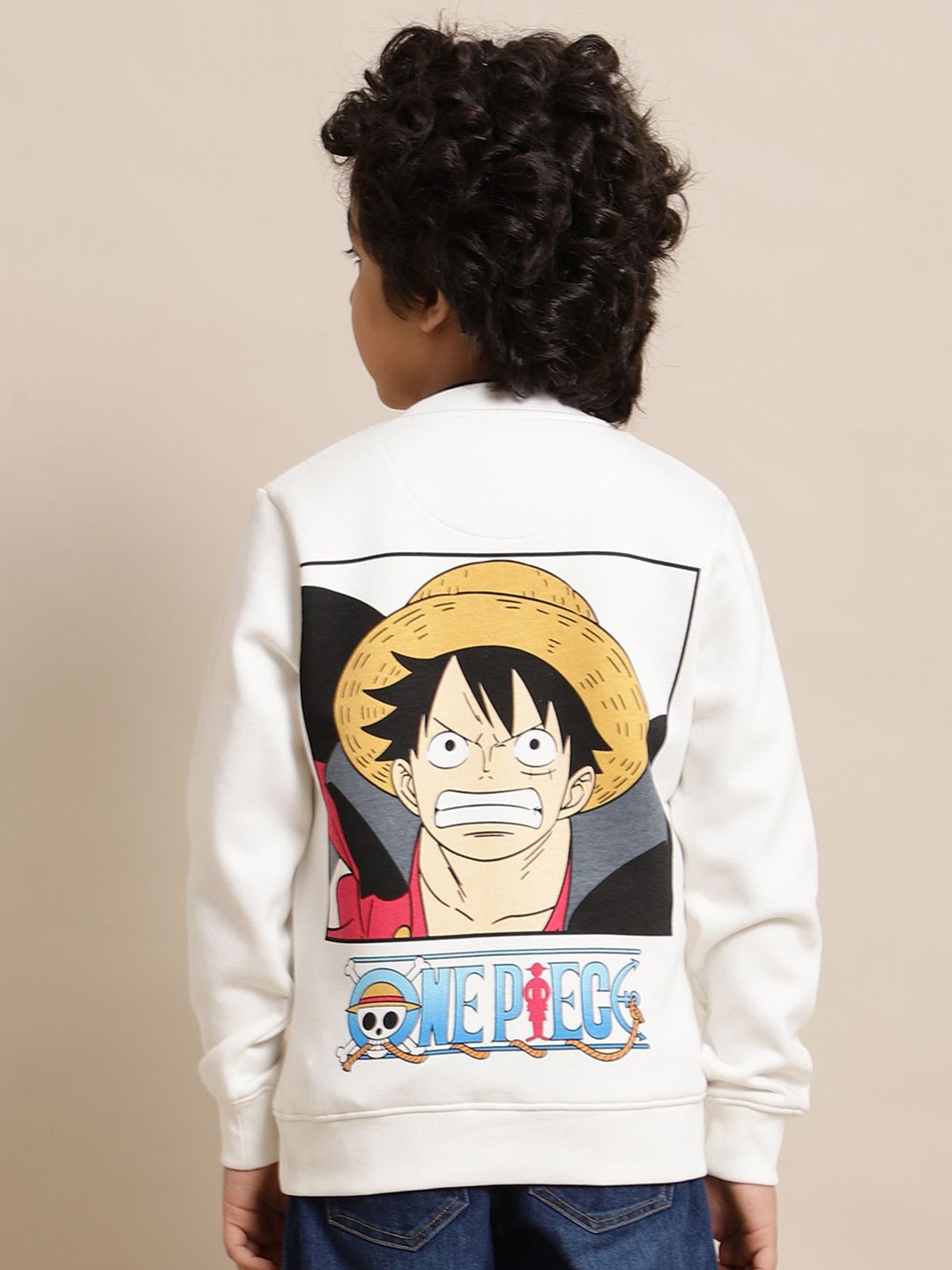 

Kids Ville One Piece Printed Regular Fit Sweatshirt For Boys, Off white