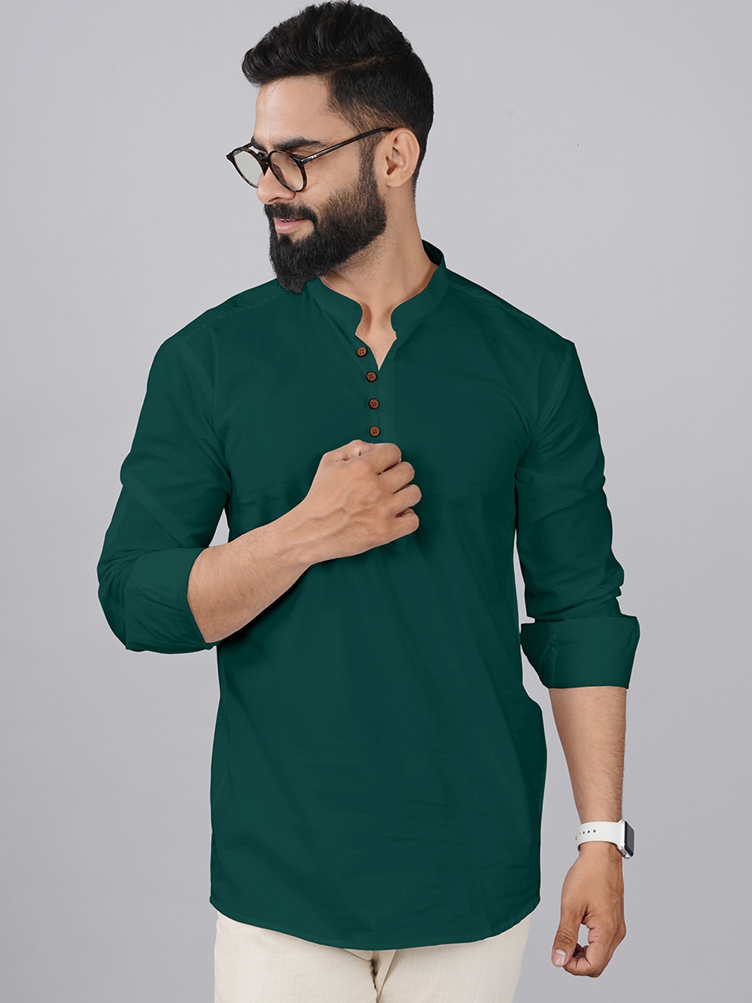 

FINIVO FASHION Men Kurta, Green
