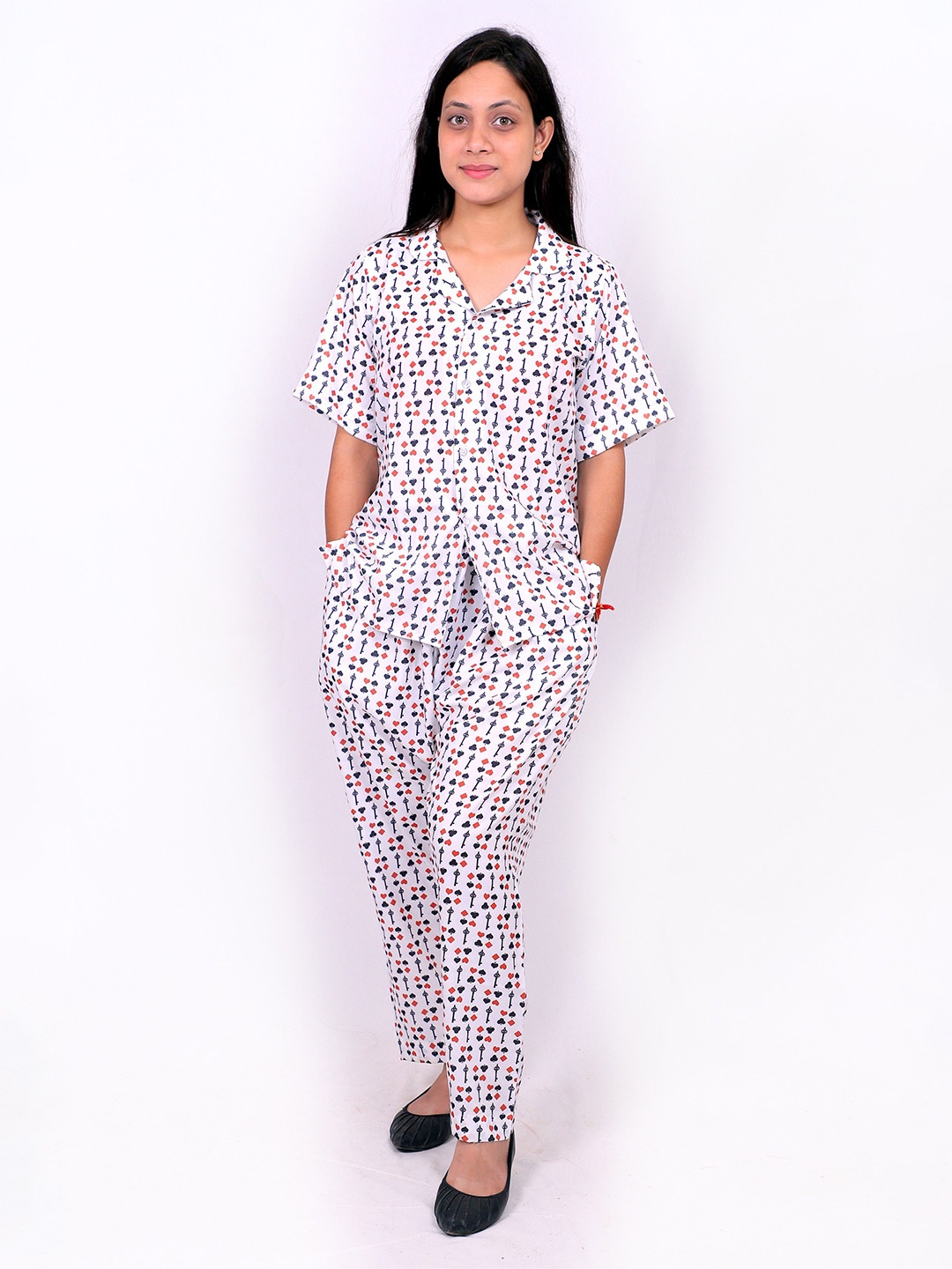 

TILISM Printed Pure Cotton Shirt With Trouser Co-Ords, White