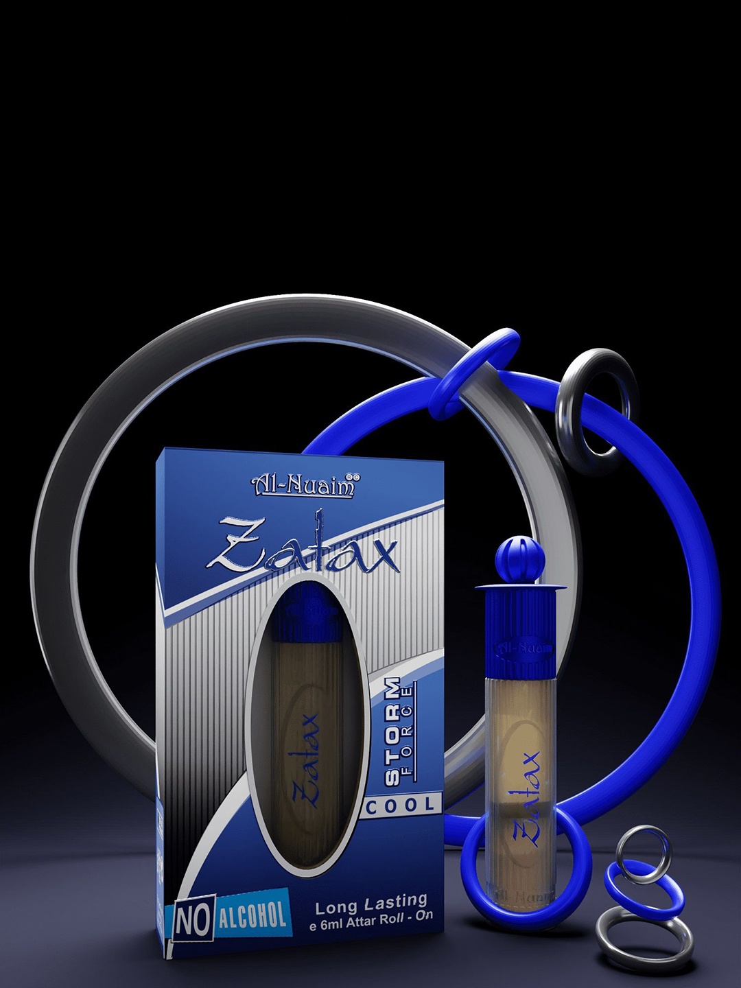 

Al-Nuaim Silver Series Zatax Alcohol Free Attar Roll-On - 6 ml, Blue