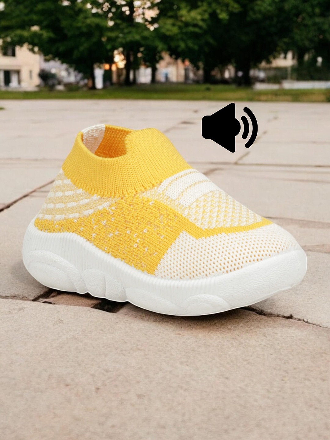 

Lil Lollipop Kids Woven Design Sneakers, Yellow