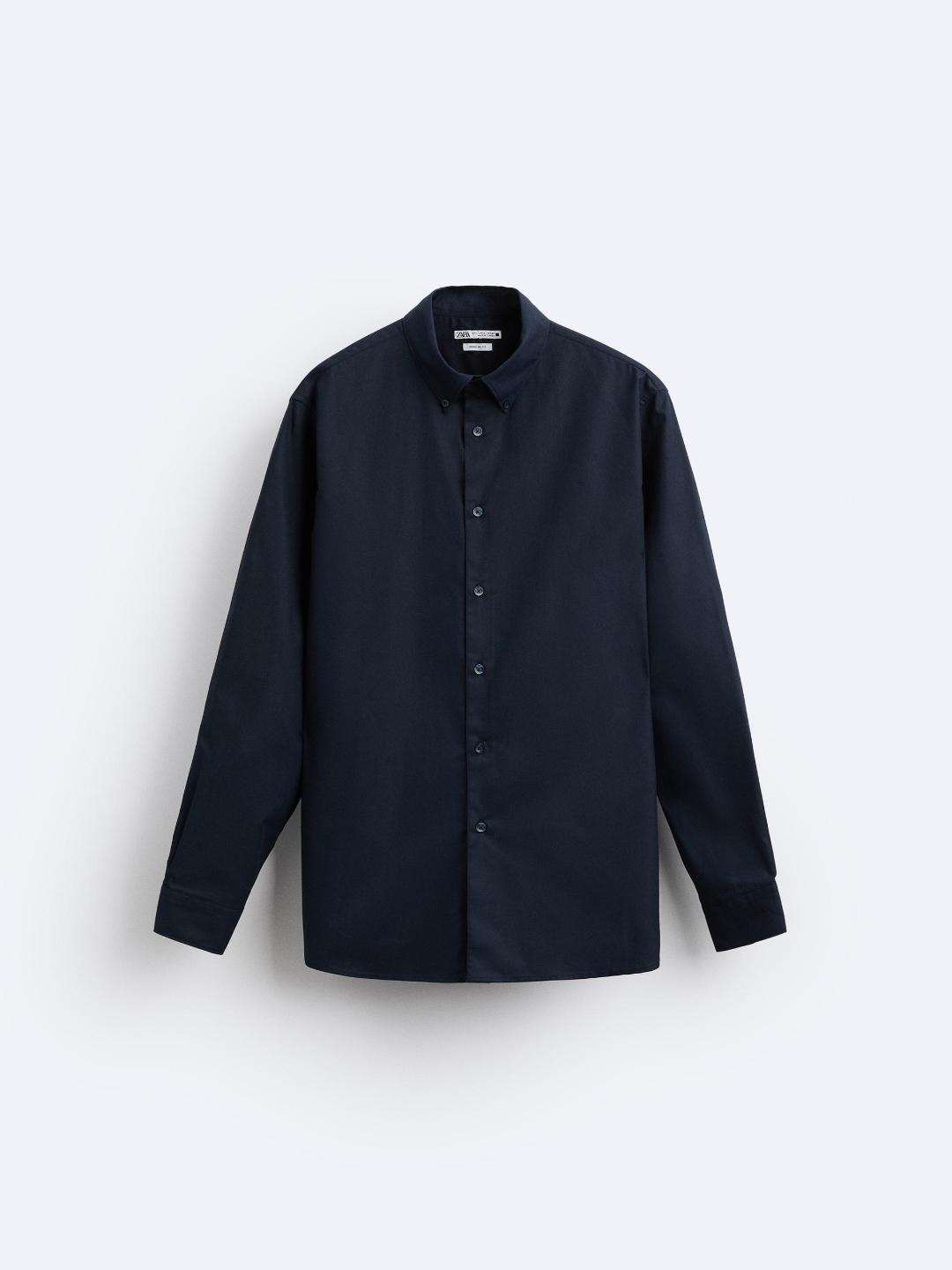 

ZARA Men Navy Blue Shirts