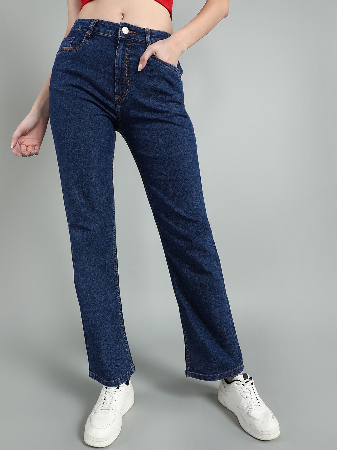 

BAESD Women Straight Fit Stretchable Jeans, Blue
