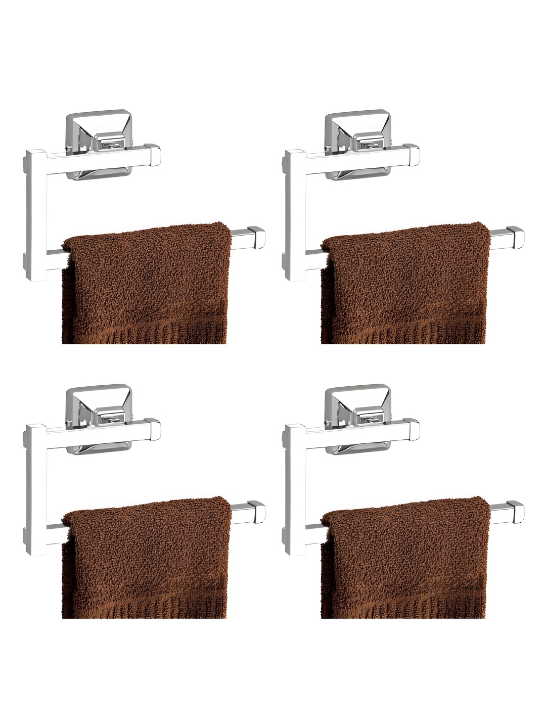 

Plantex Silver-Toned 4 Pieces Stainless Steel Towel Holder