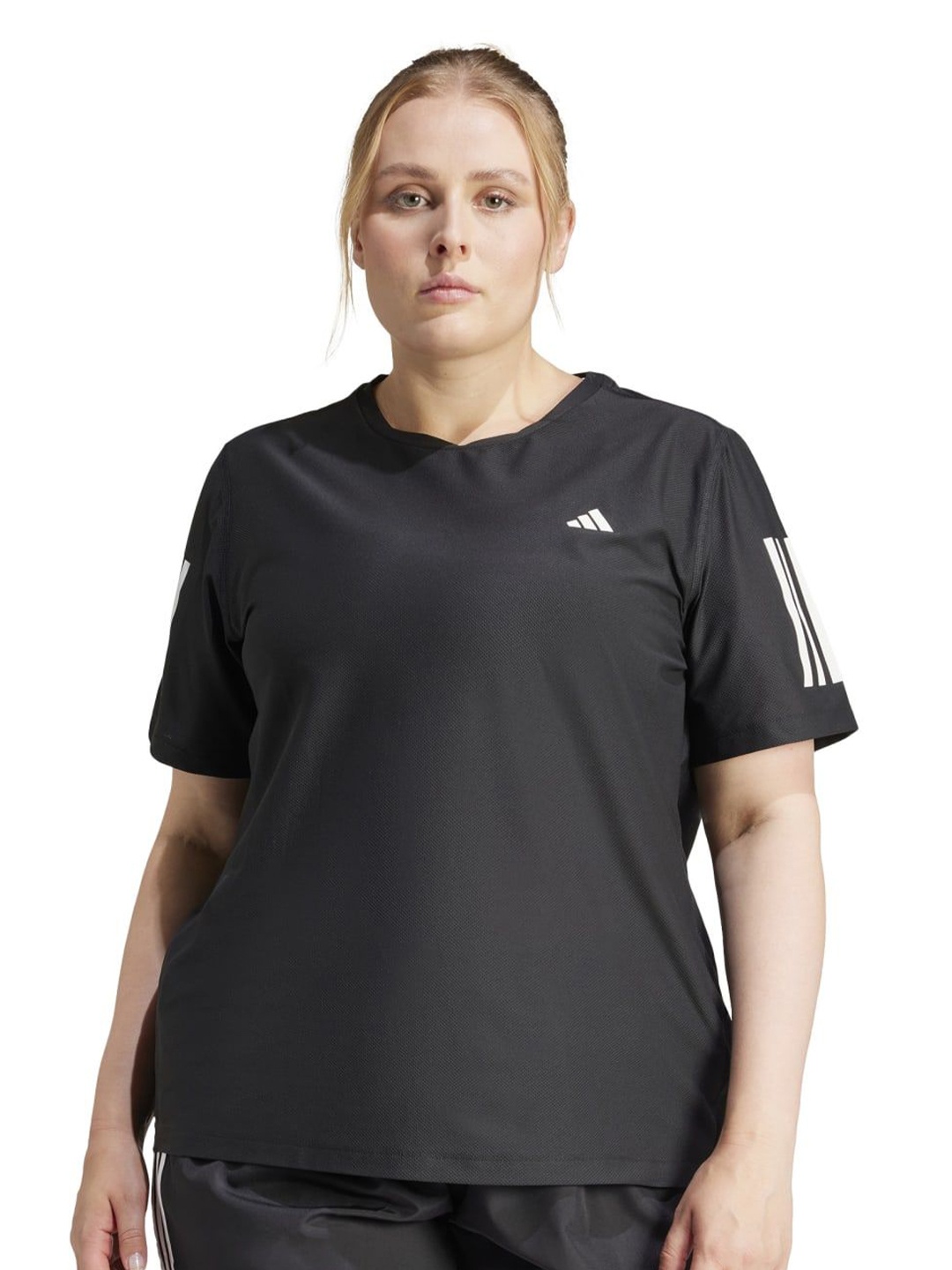 

ADIDAS Women OTR B TEE Plus Size Brand Logo Printed Round Neck T-shirt, Black