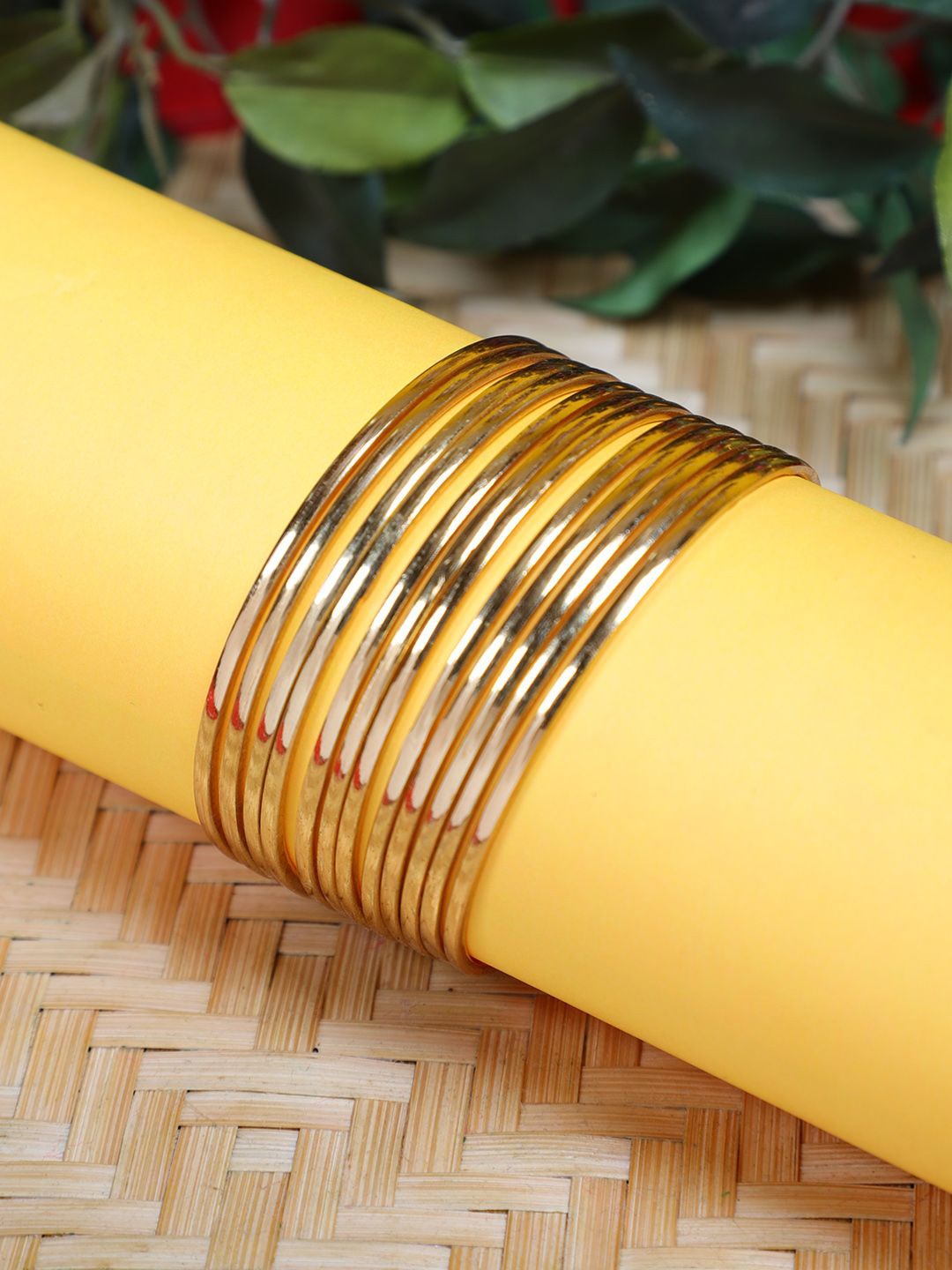 

FIROZA Set Of 12 Gold-Plated Bangles