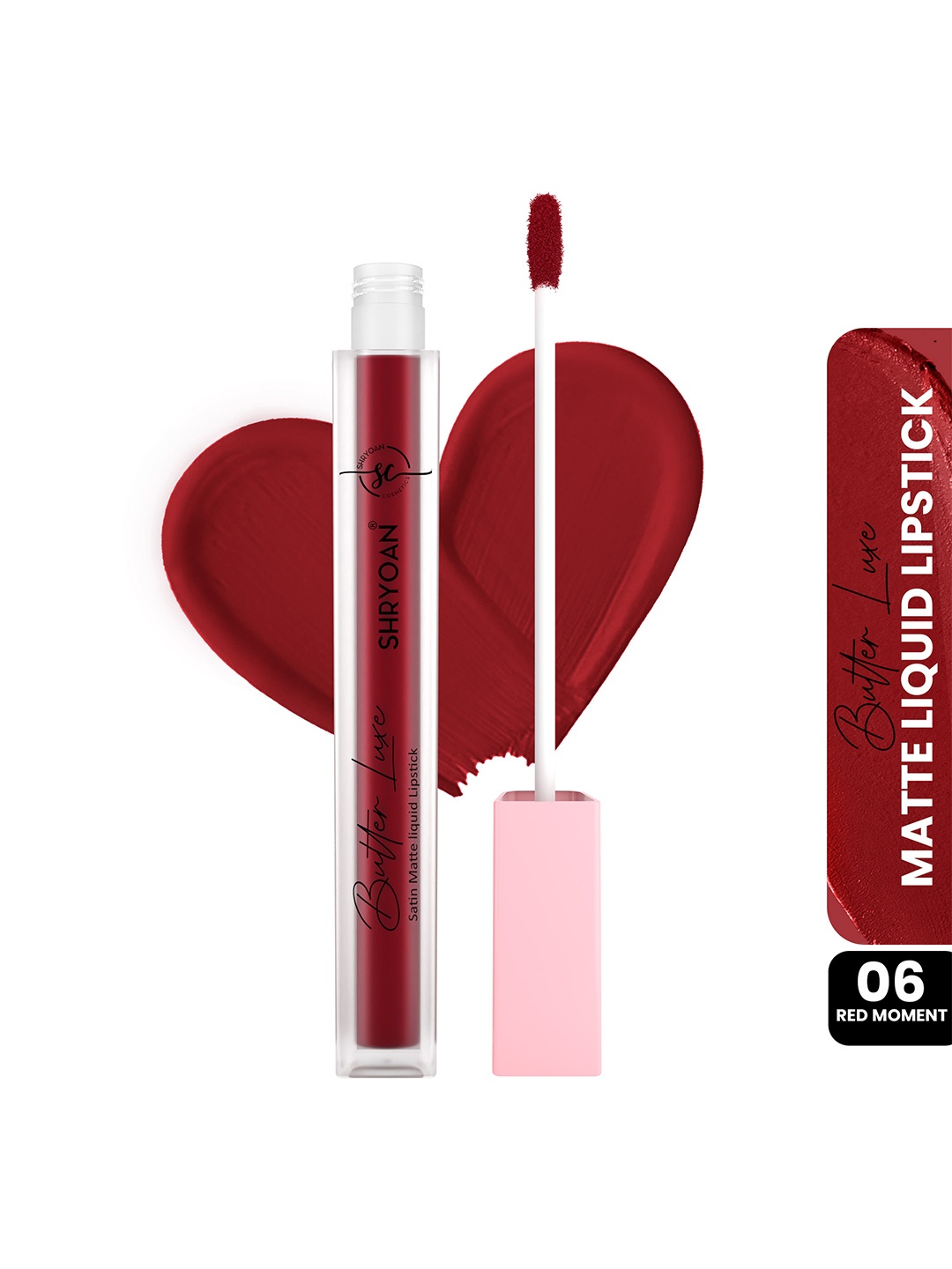 

SHRYOAN Butter Luxe Satin Matte Liquid Lipstick-6ml-Red Moment, Brown