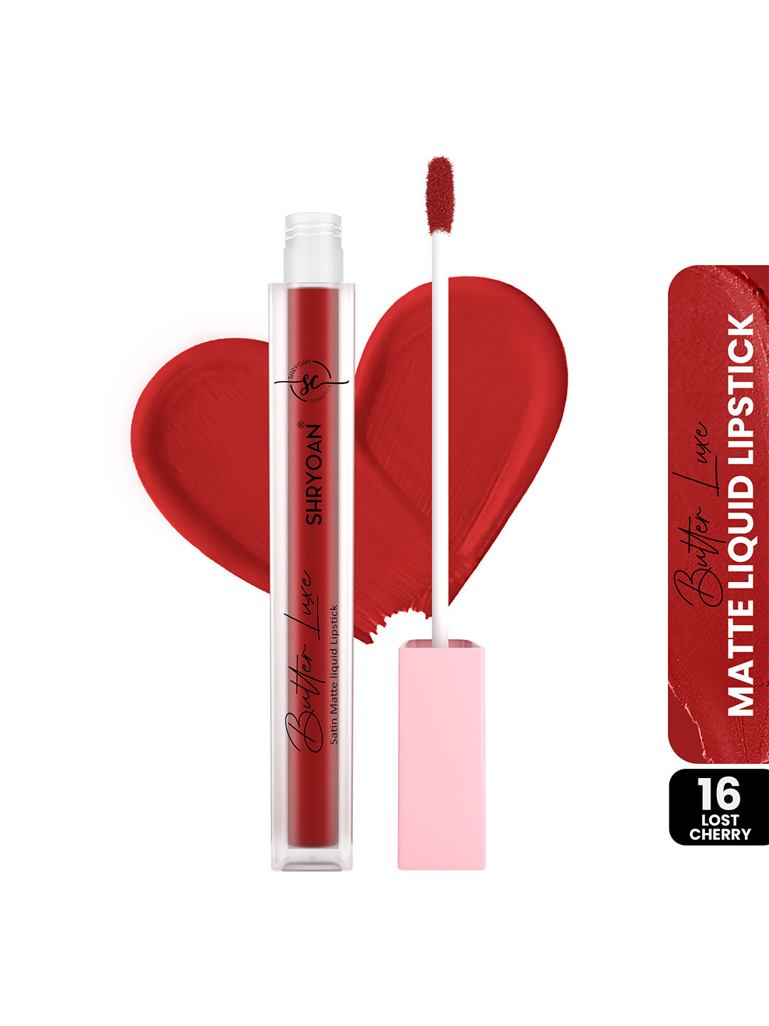 

SHRYOAN Butter Luxe Satin Matte Liquid Lipstick-6ml-Lost Cherry, Pink