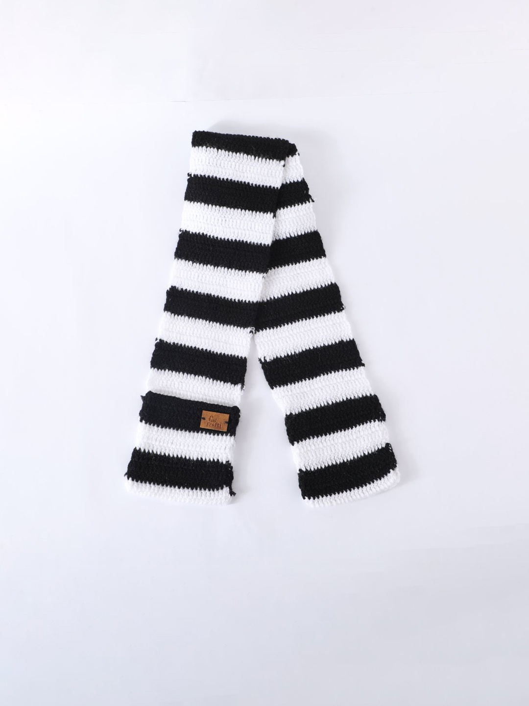 

FUNKRAFTS Kids Striped Acrylic Winter Mufflers, Black