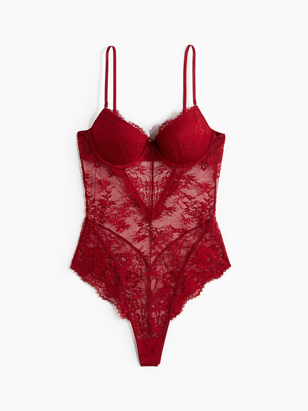 

H&M Women Self-Design Bodysuit, Red