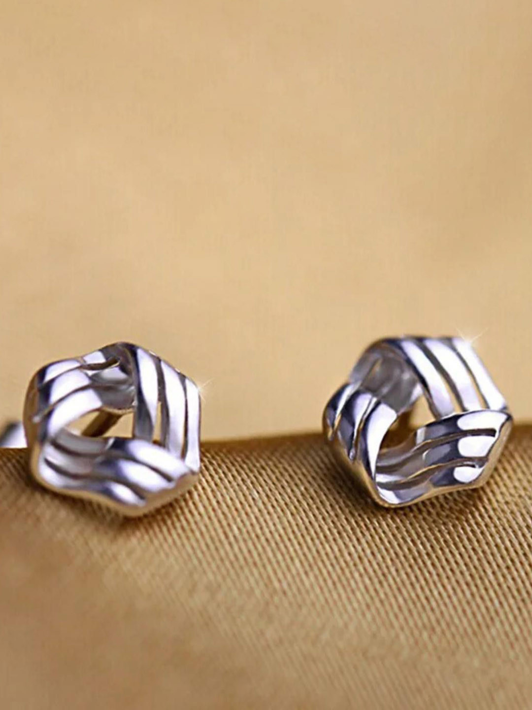 

MYKI Contemporary Studs Earrings, Silver