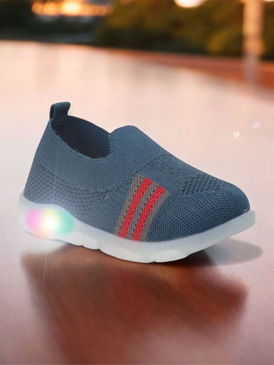 

Lil Lollipop Kids Slip On Casual Shoes With LED Light, Navy blue